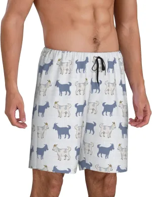 Novastar Mens Pajama Pants - Plaid Cartoon Cute Goat Sleep Comfy Shorts Men Pajama Shorts, Pj Pants for Mens Lounge Shorts