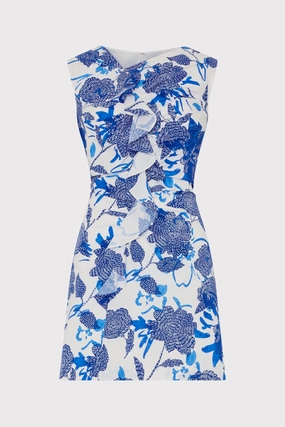 Whimsical Mood Novella Brushwork Floral Poplin Mini Dress