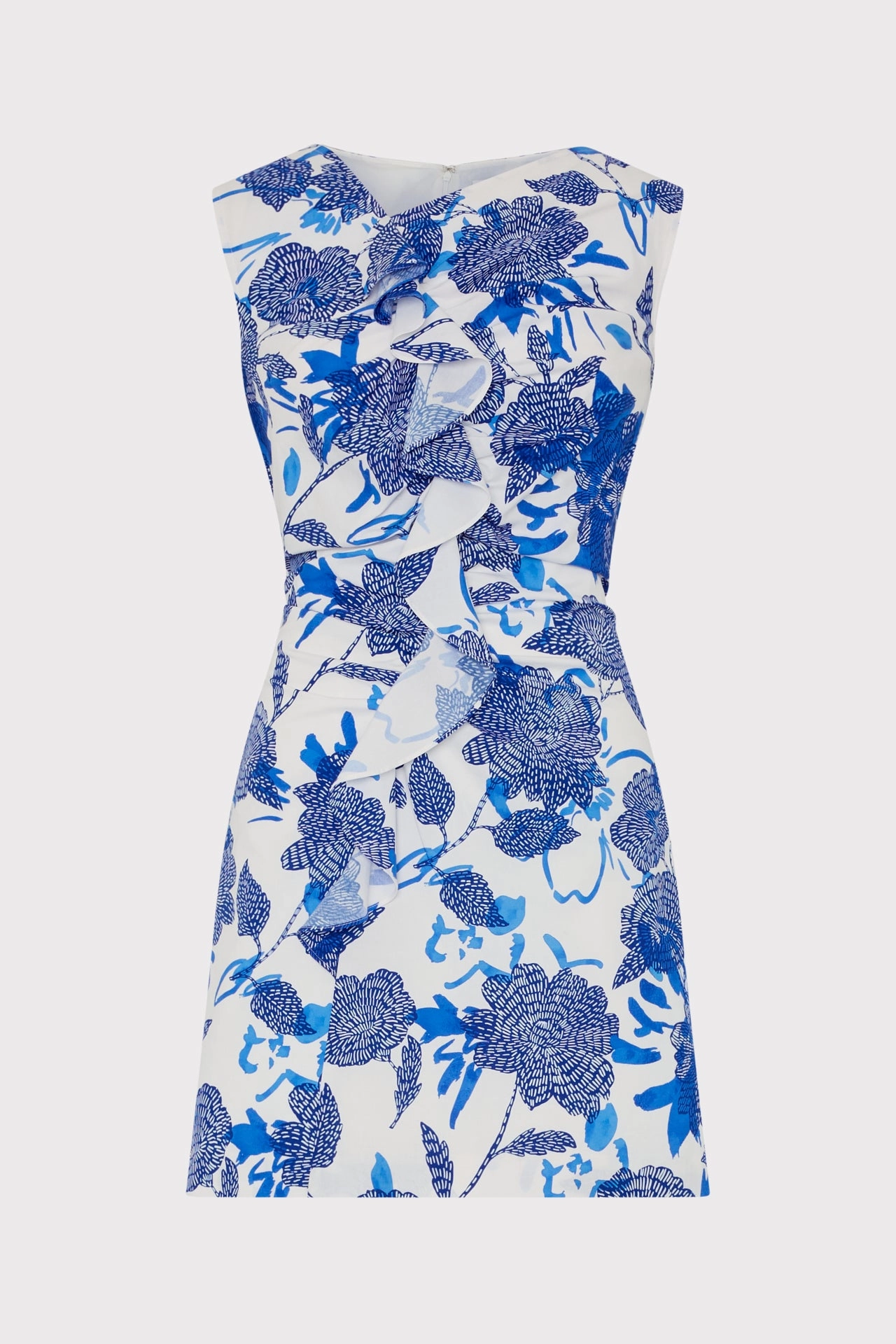 Whimsical Mood Novella Brushwork Floral Poplin Mini Dress