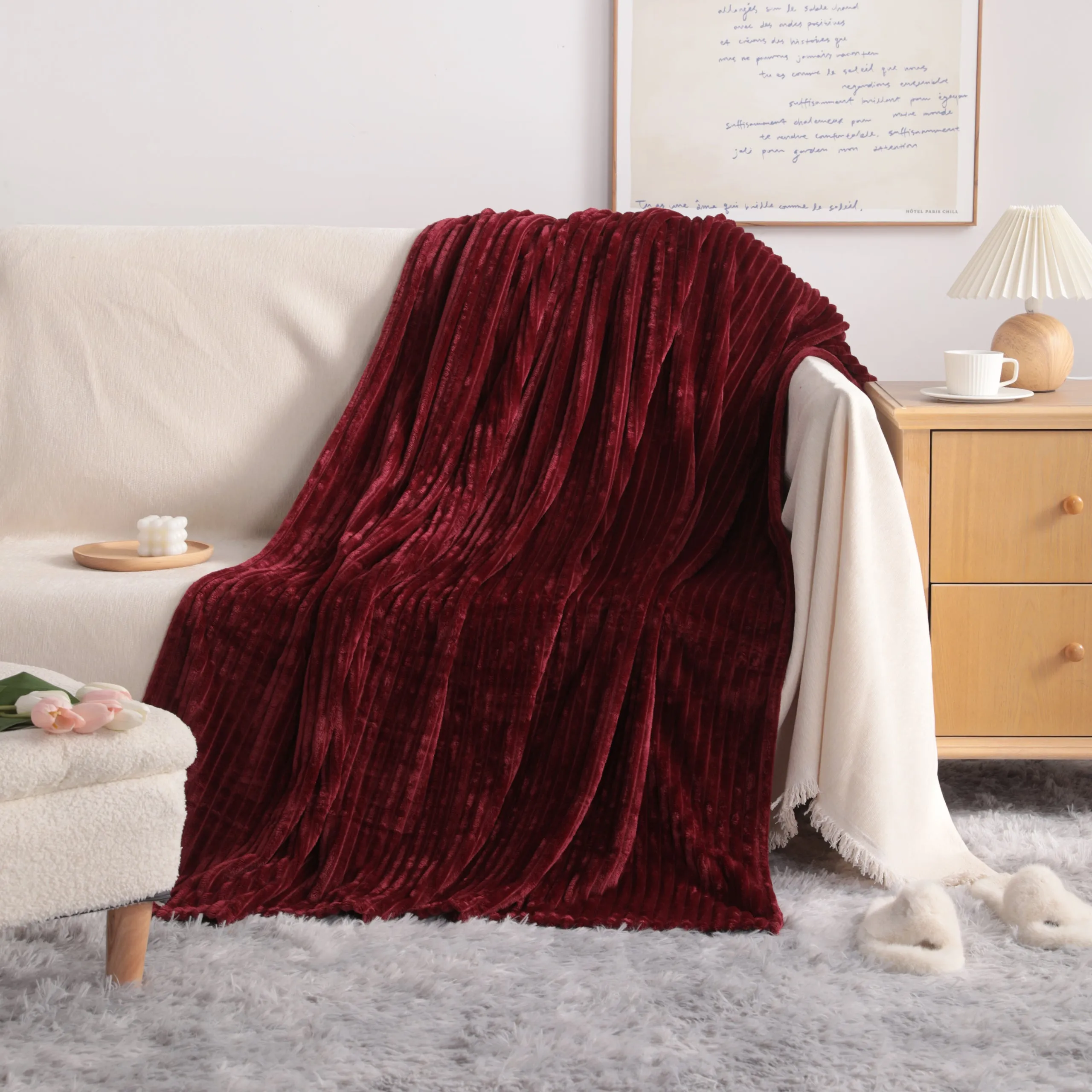 NTBAY All Seasons Plush Flannel Fleece Throw Blanket