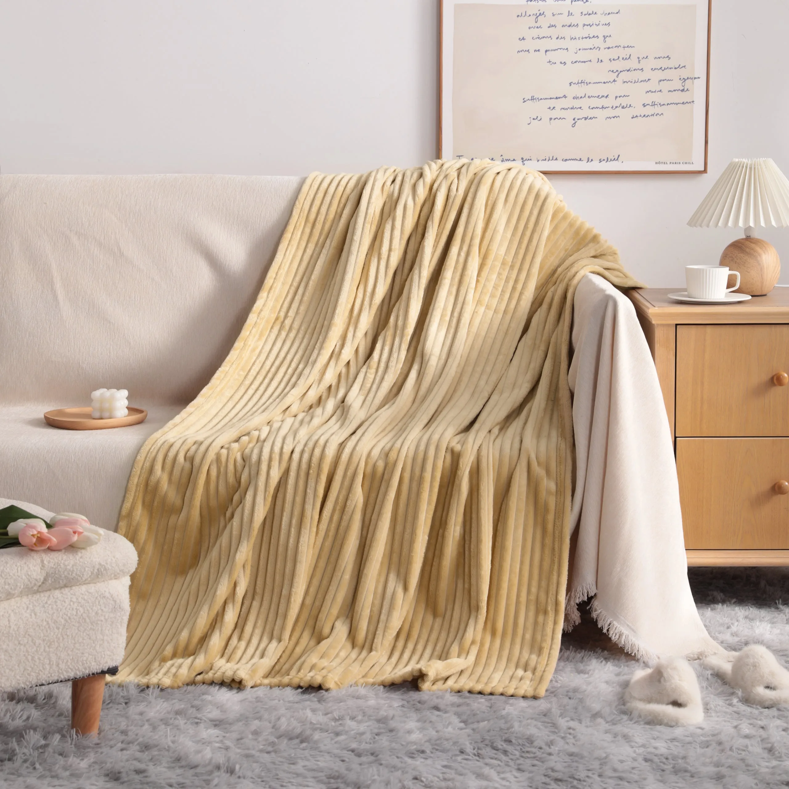 NTBAY All Seasons Plush Flannel Fleece Throw Blanket