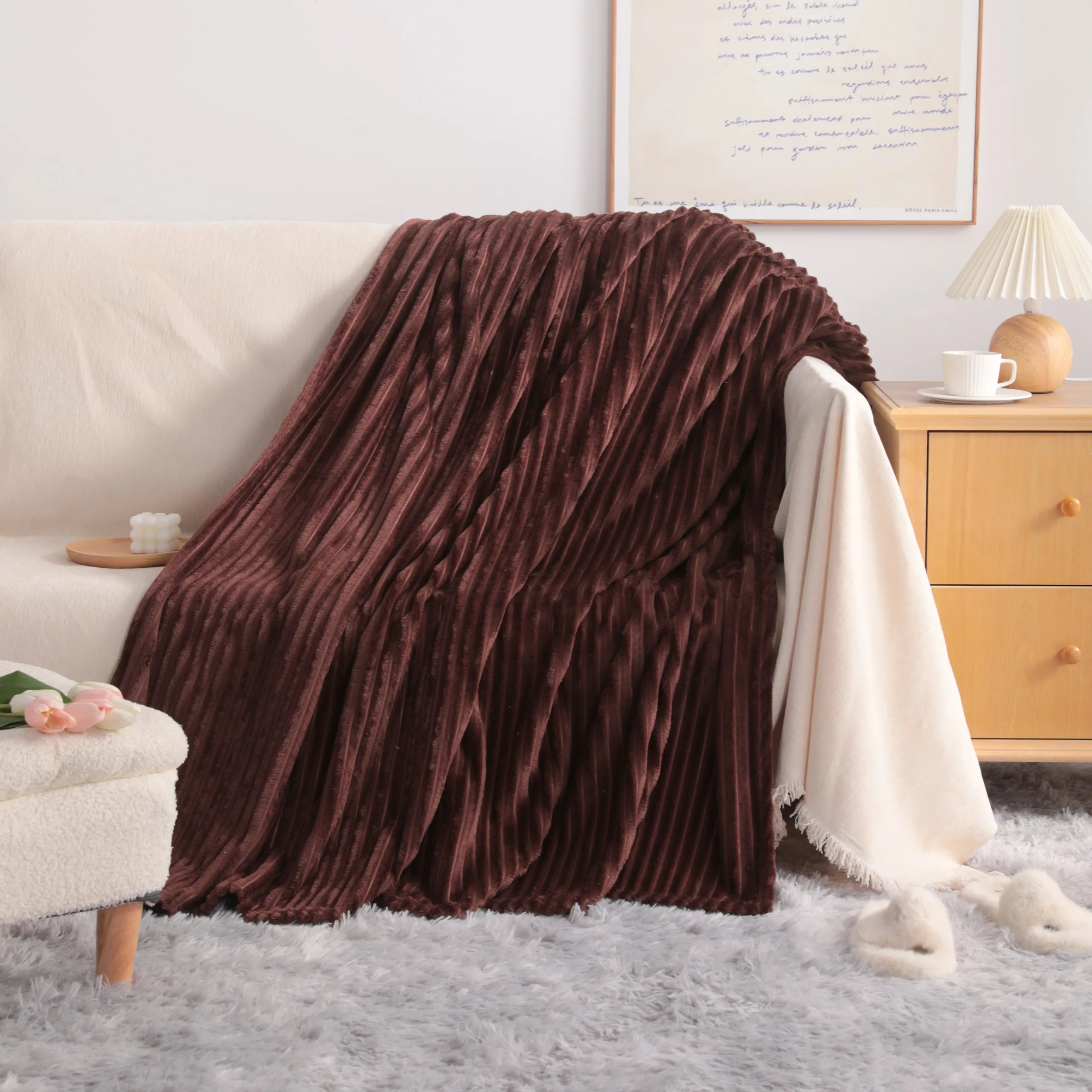 NTBAY All Seasons Plush Flannel Fleece Throw Blanket
