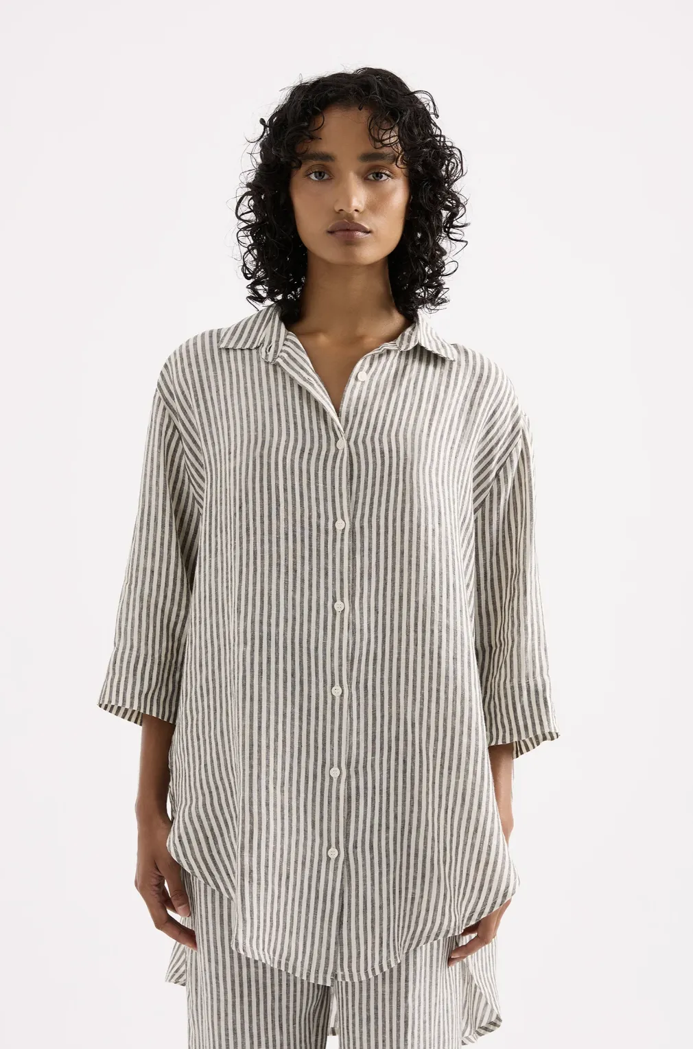 Nude Lucy Striped Long Line Shirt