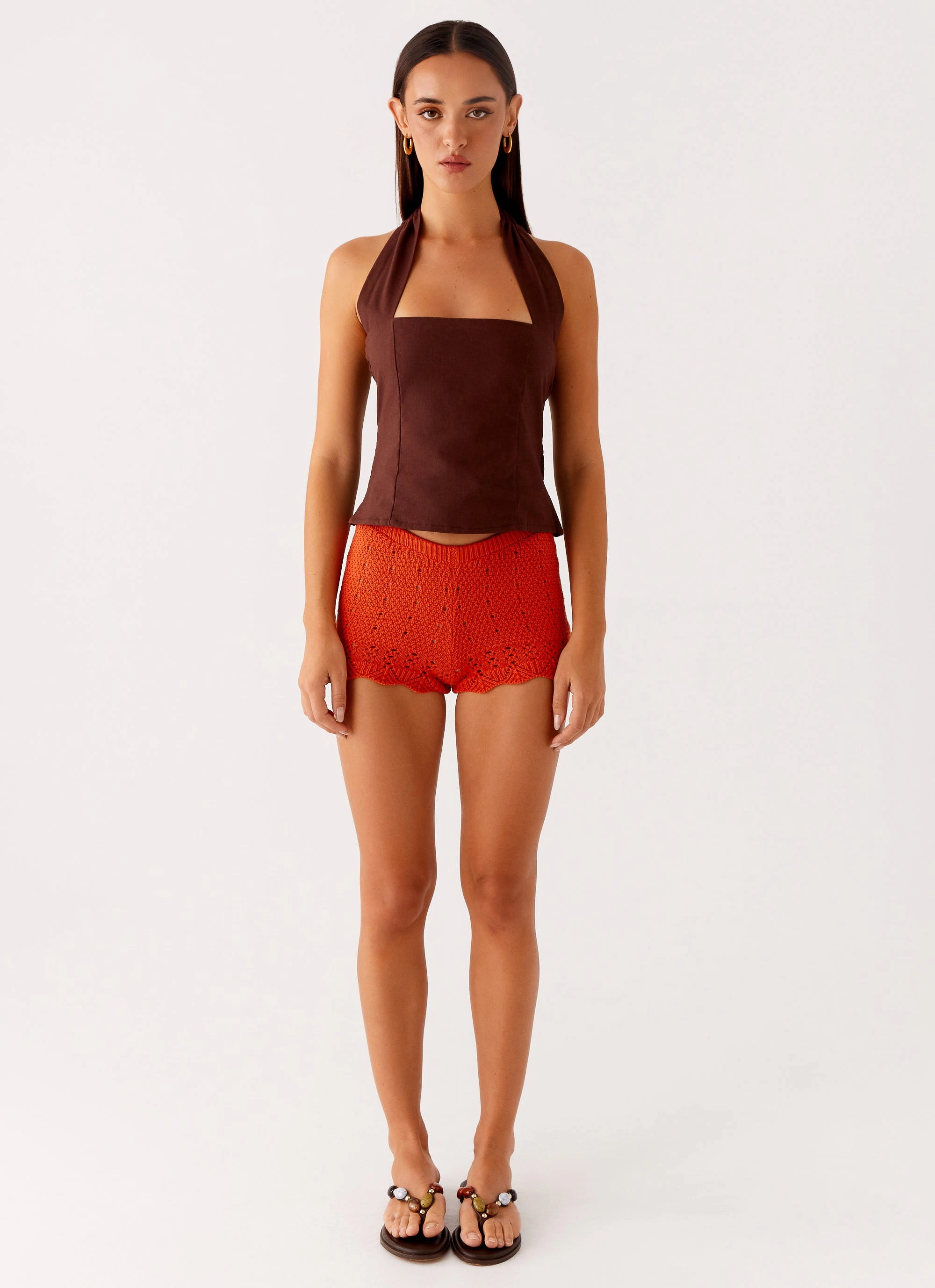 NonChafingEdges Oakley Low Rise Mini Shorts - Orange