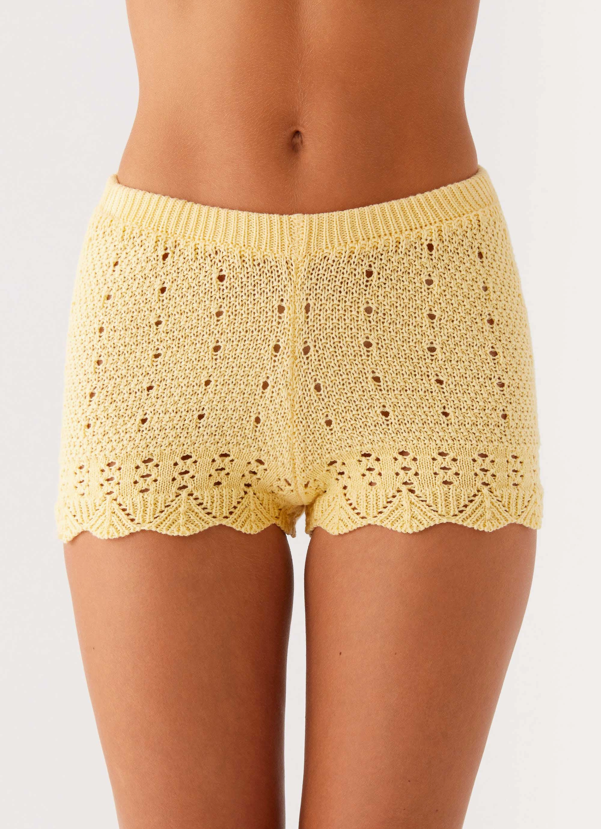Oakley Low Rise Mini Shorts - Yellow Minimalist Design