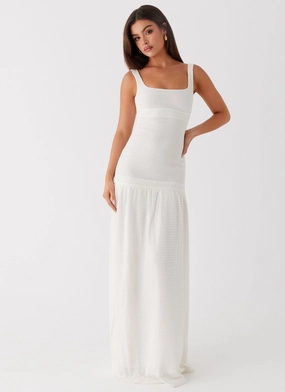 Artistic Flair Slit-Hem Lyrical Maxi Dress - Ivory