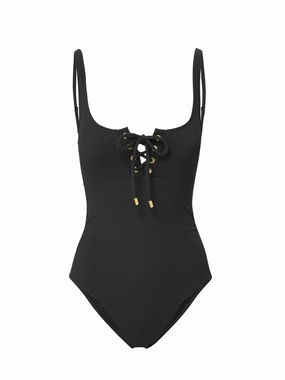 Taylor One Piece In Black Texture High Density Stitching All Sizes