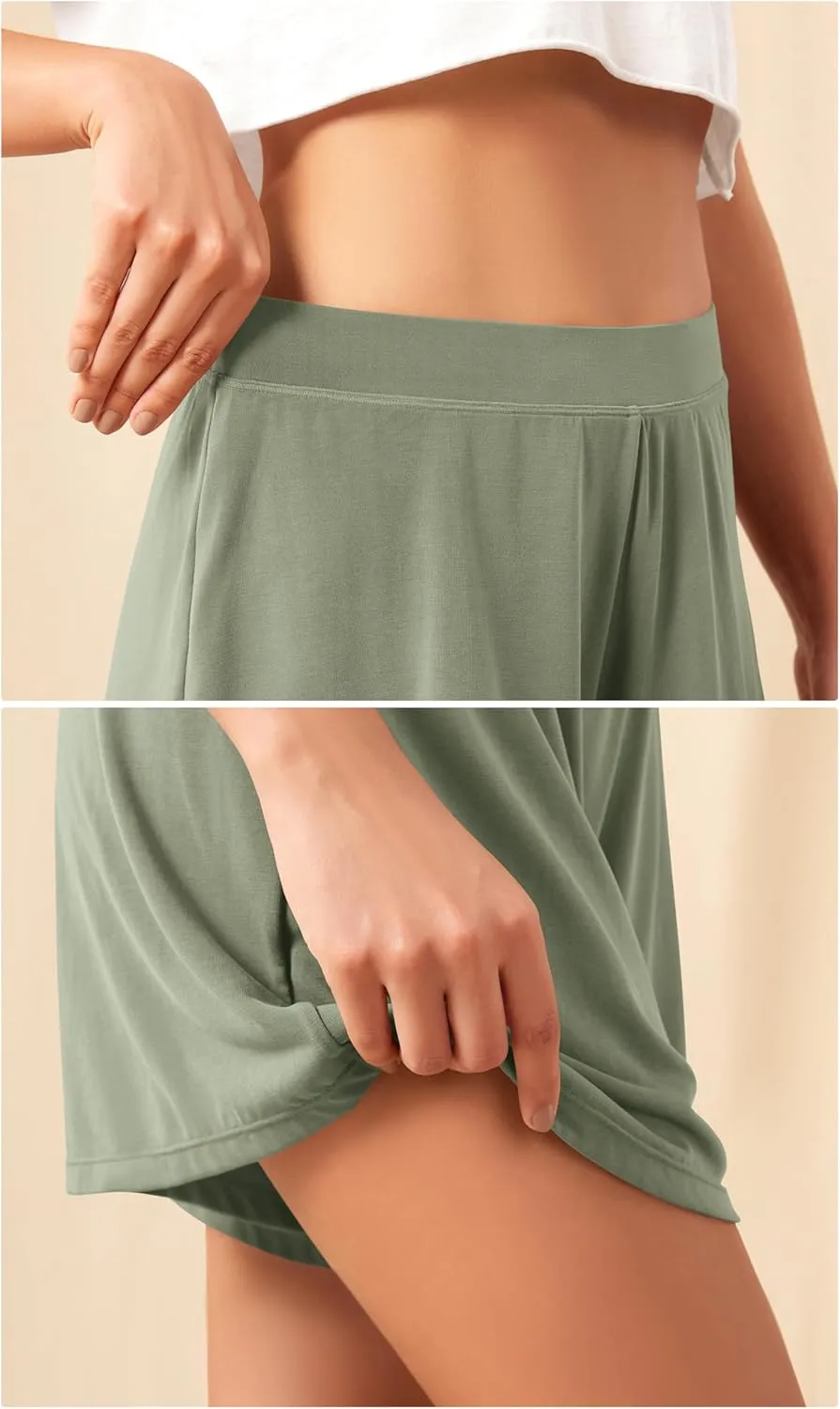 ODODOS 2-Pack Modal Soft Lounge Shorts for Women High Waist Casual Sleepwear Cozy Pajama Bottom-5" Inseam