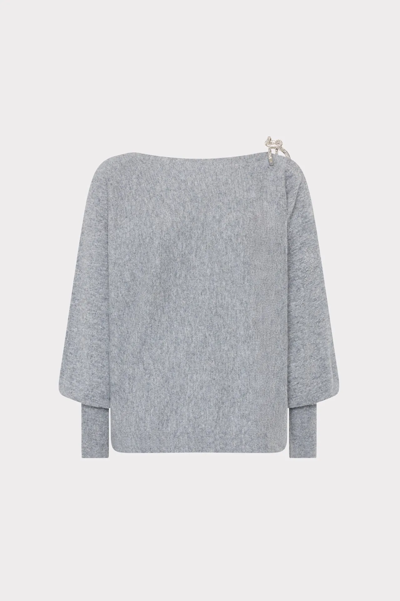 Ida Crystal Bow Cold Shoulder Sweater VersatileLayering