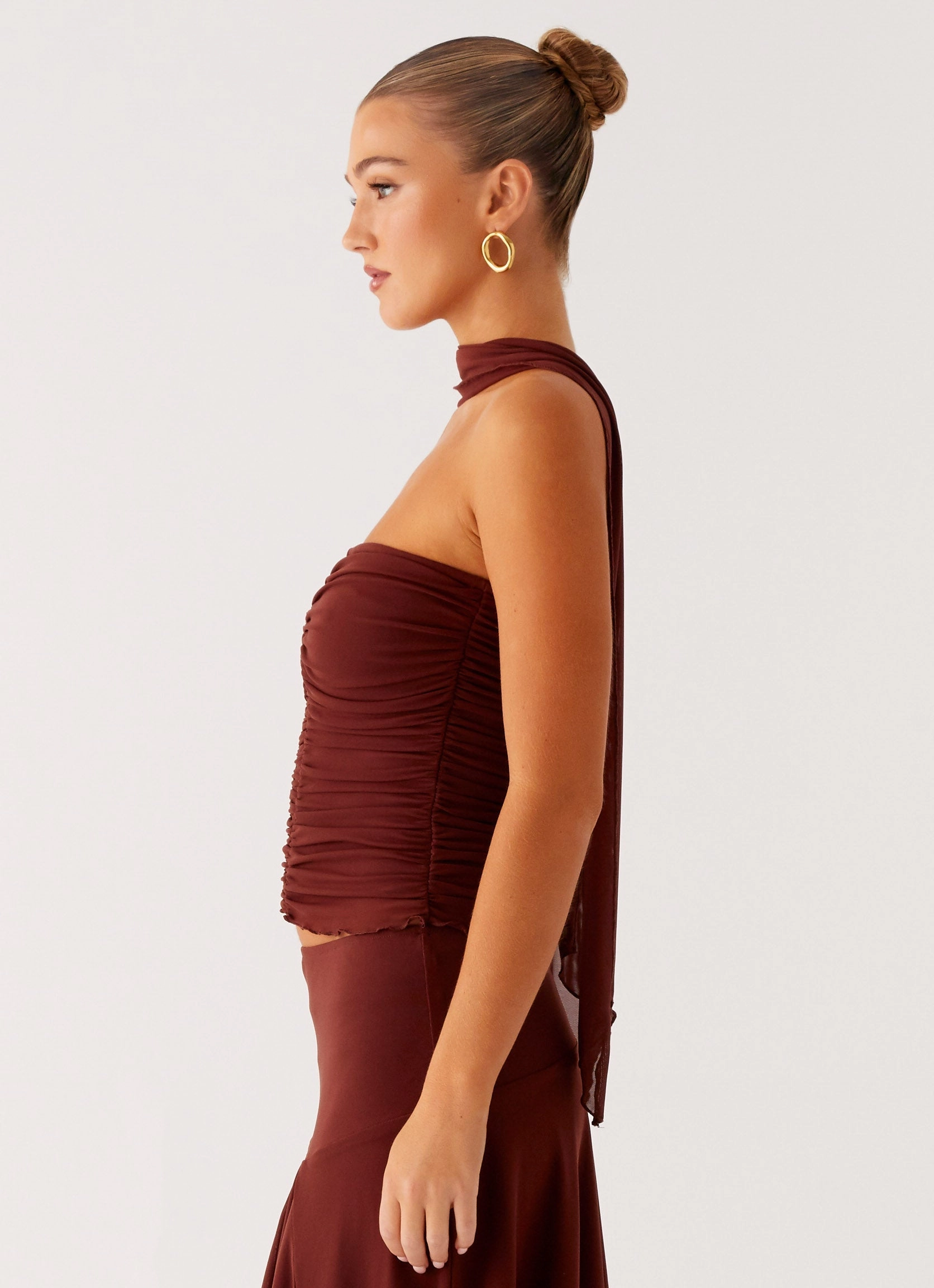 LowMaintenance Mirage Scarf Top - Chocolate