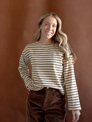 OdorControl Shelly Striped Top Brown