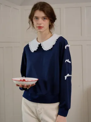 ??Final Sale??Karen Peter Pan Collar  Sweatershirt Bonded Seam Innovation