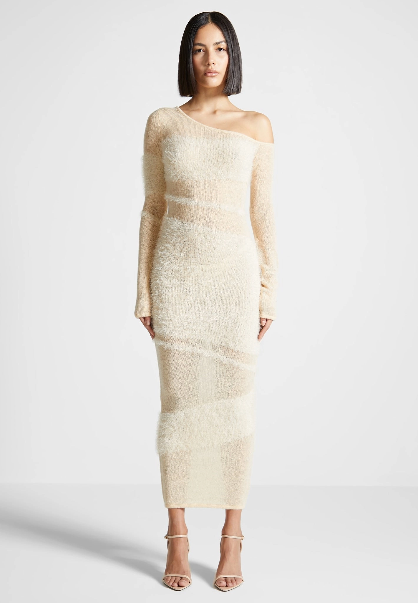 Off Shoulder Knitted Maxi Dress - Beige Smart and Relaxed OdorControlTreatment