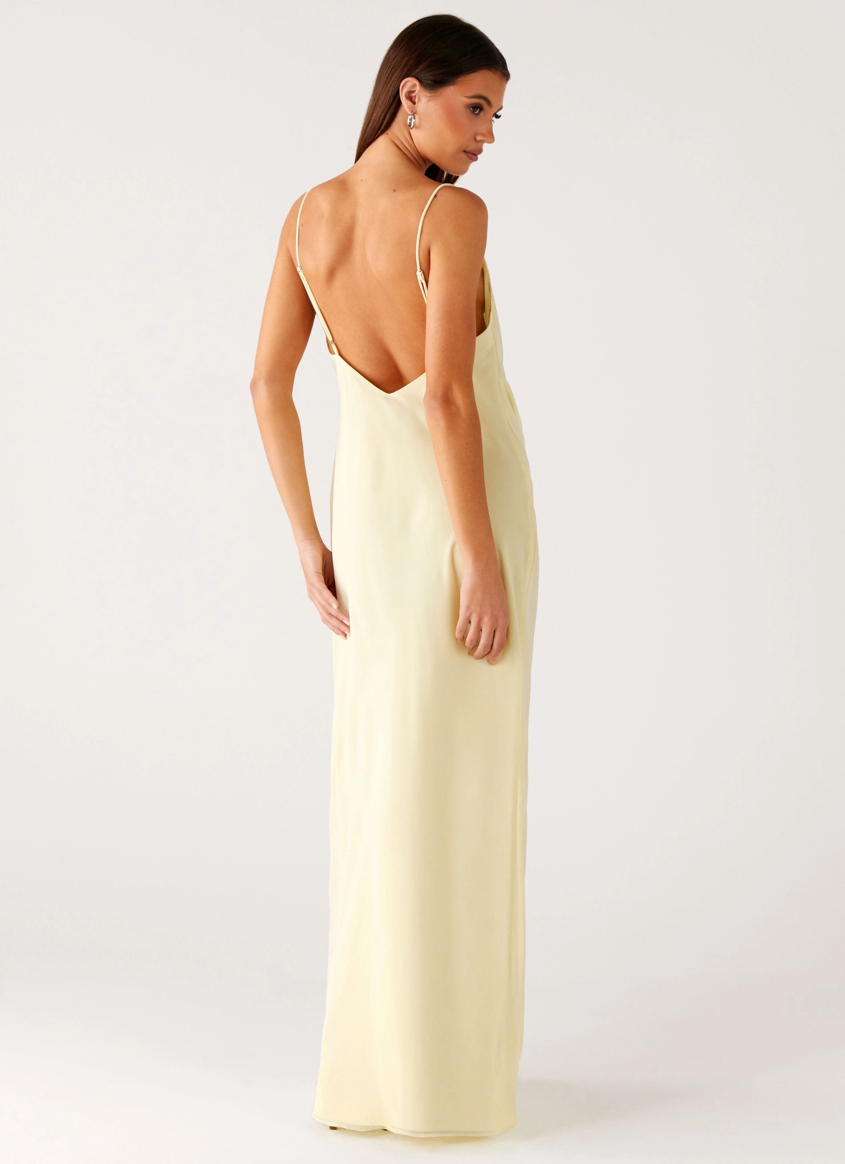 Oliana Maxi Dress - Yellow Lounge Style Trendy Appearance