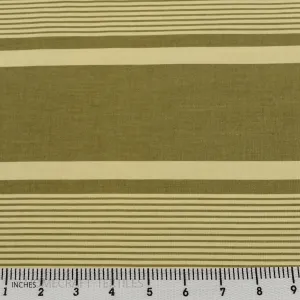 Olive Wide Outdoor Stripe Cotton Print