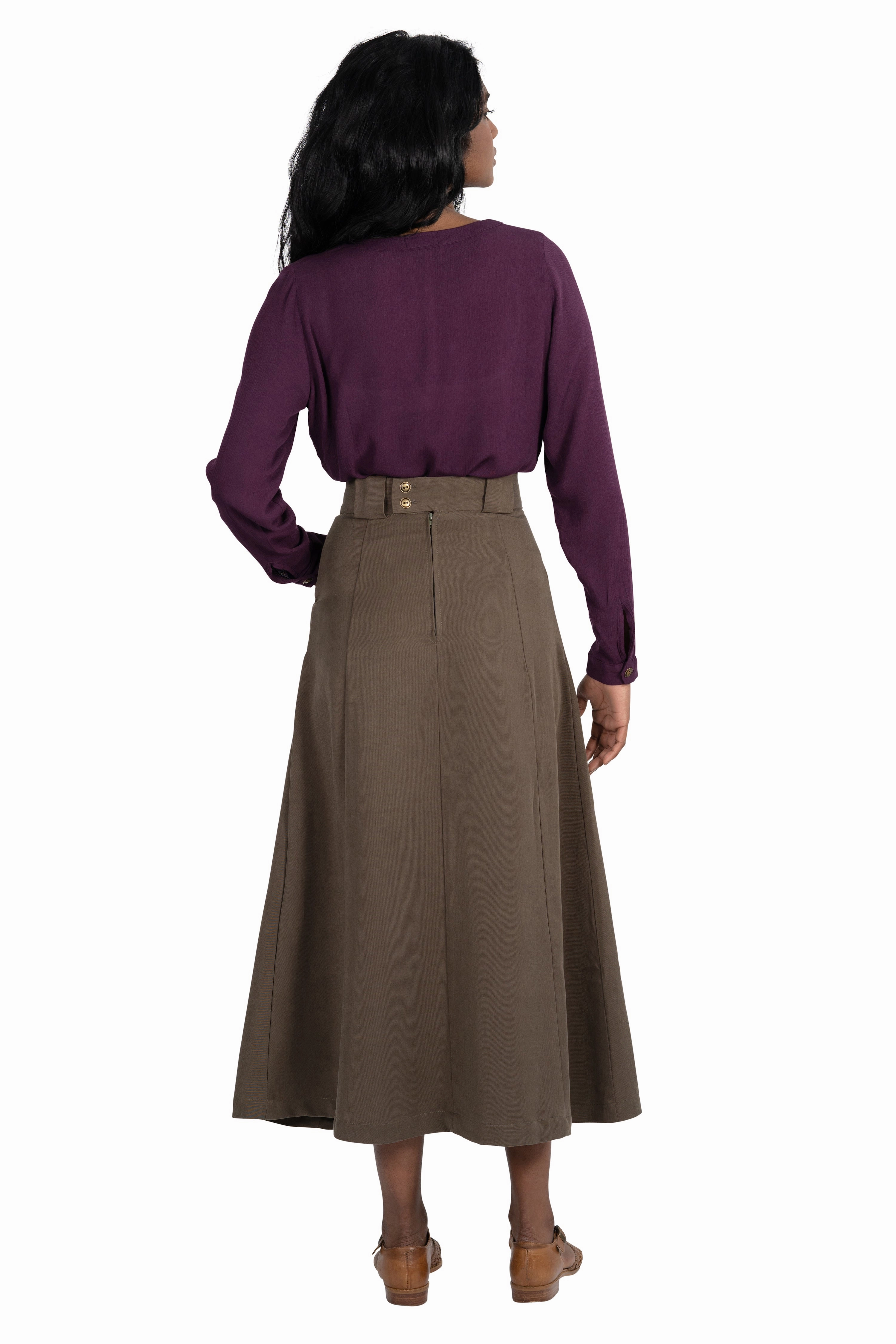 Olivia Skirt in Olive Tencel AllDayComfort