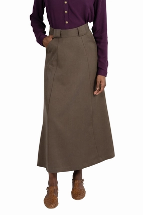Core Cut Chilly Weather Fit Olivia Skirt in Olive Tencel