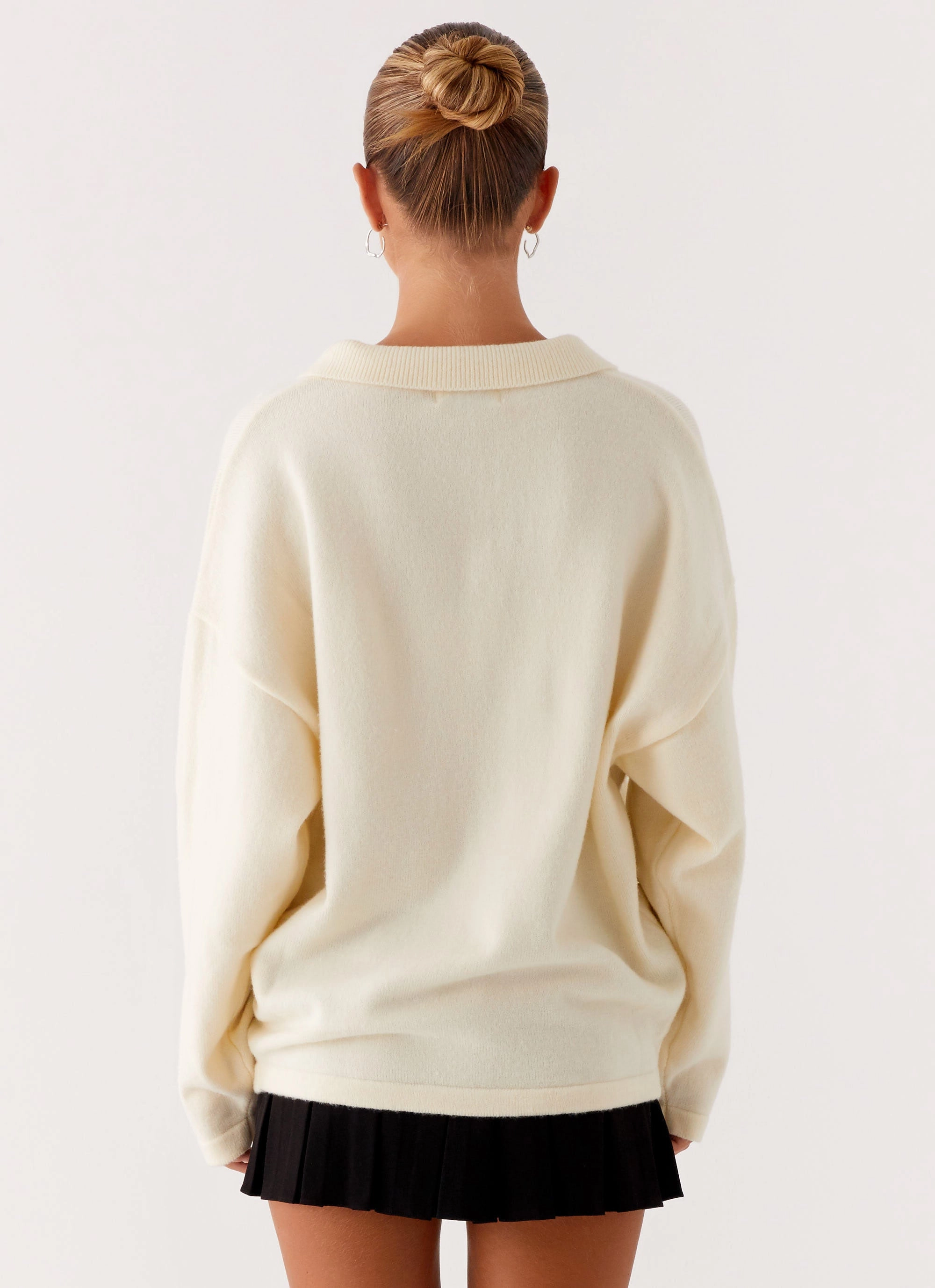 ReinforcedStressPoints Reflective Bands Dorian Button Knit Sweater - Ivory