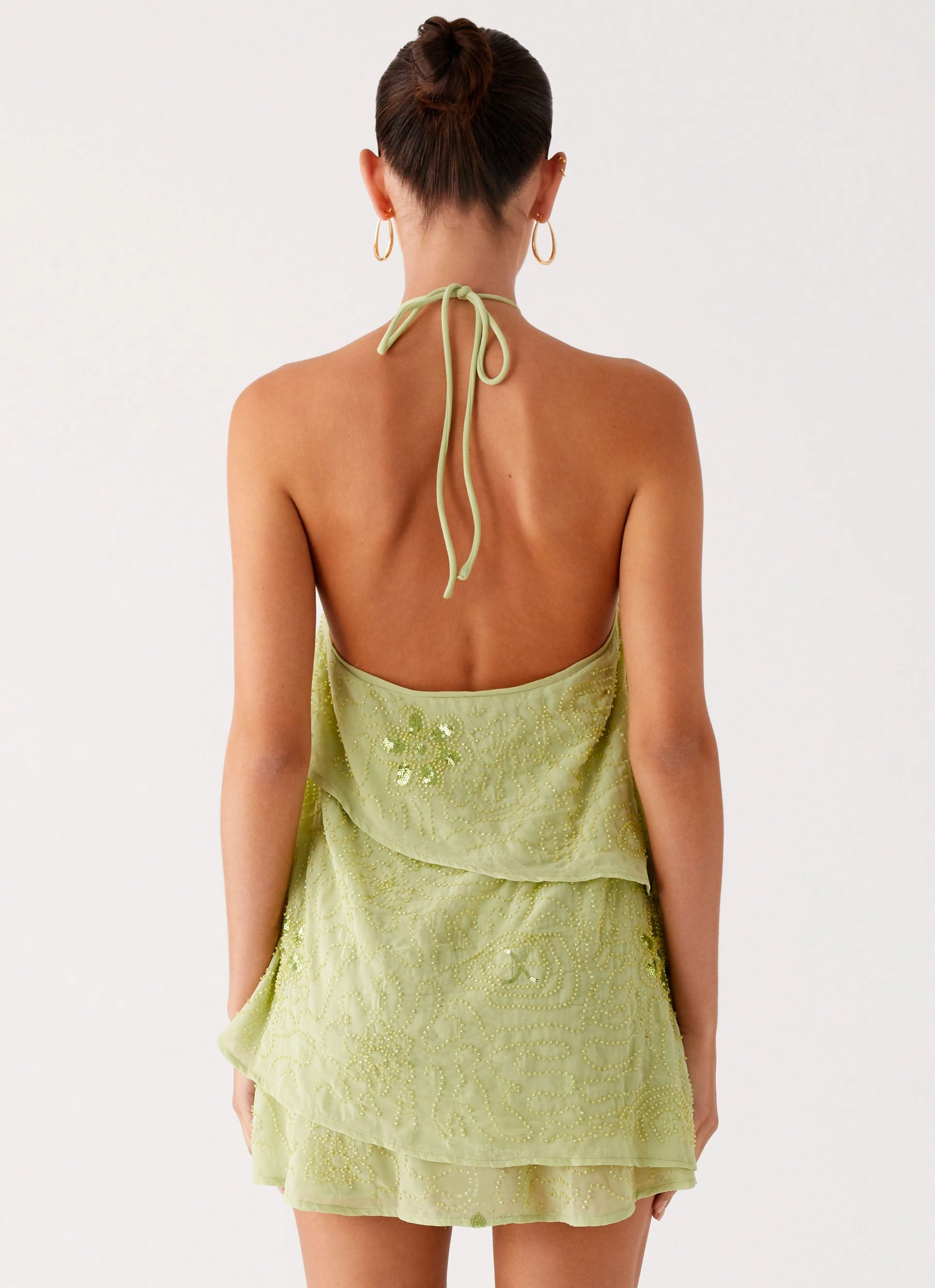 On The Go Beaded Mini Dress - Mint Simple Elegance Social Ease