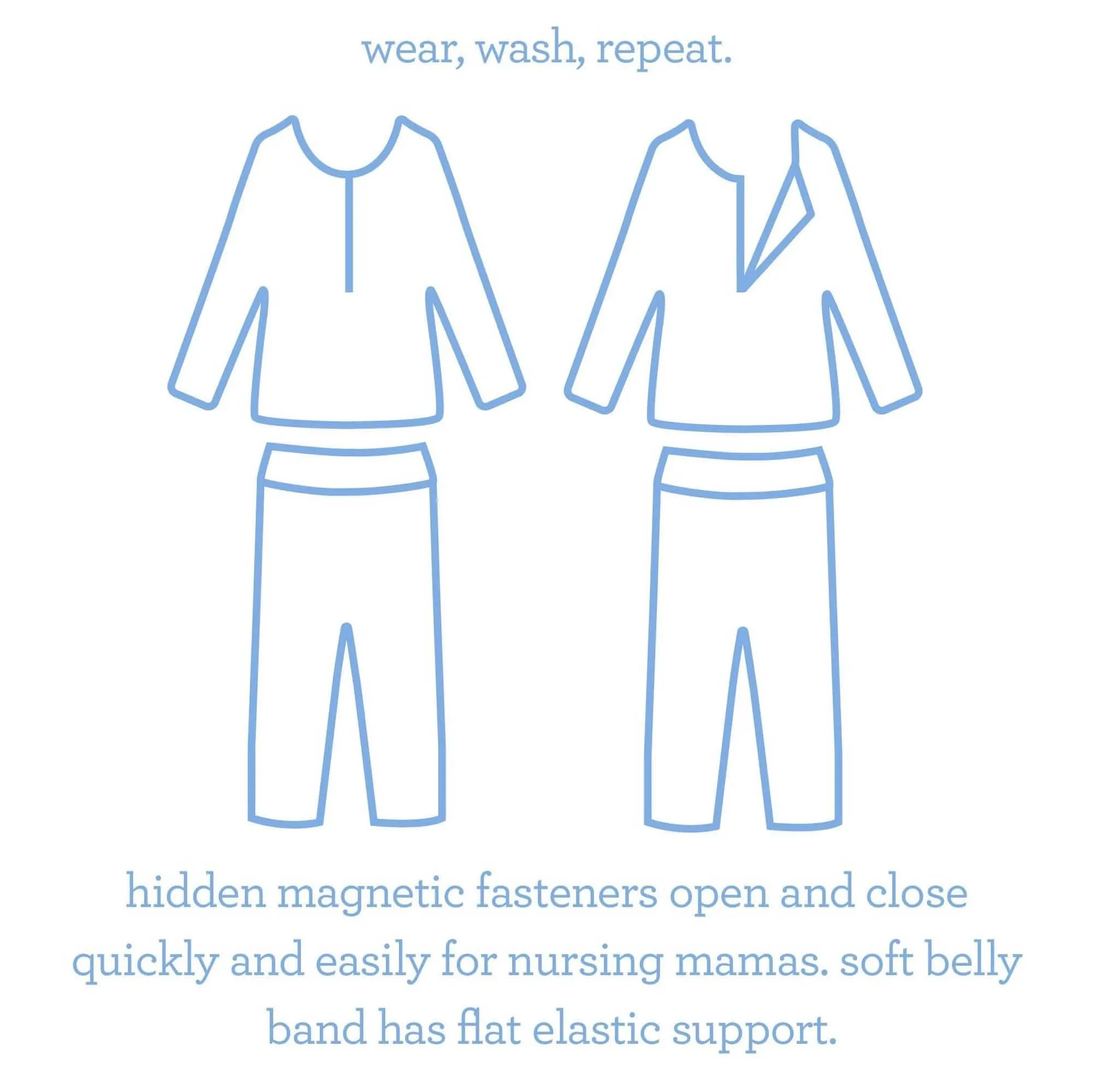 onyx modal magnetic nursing pajama set