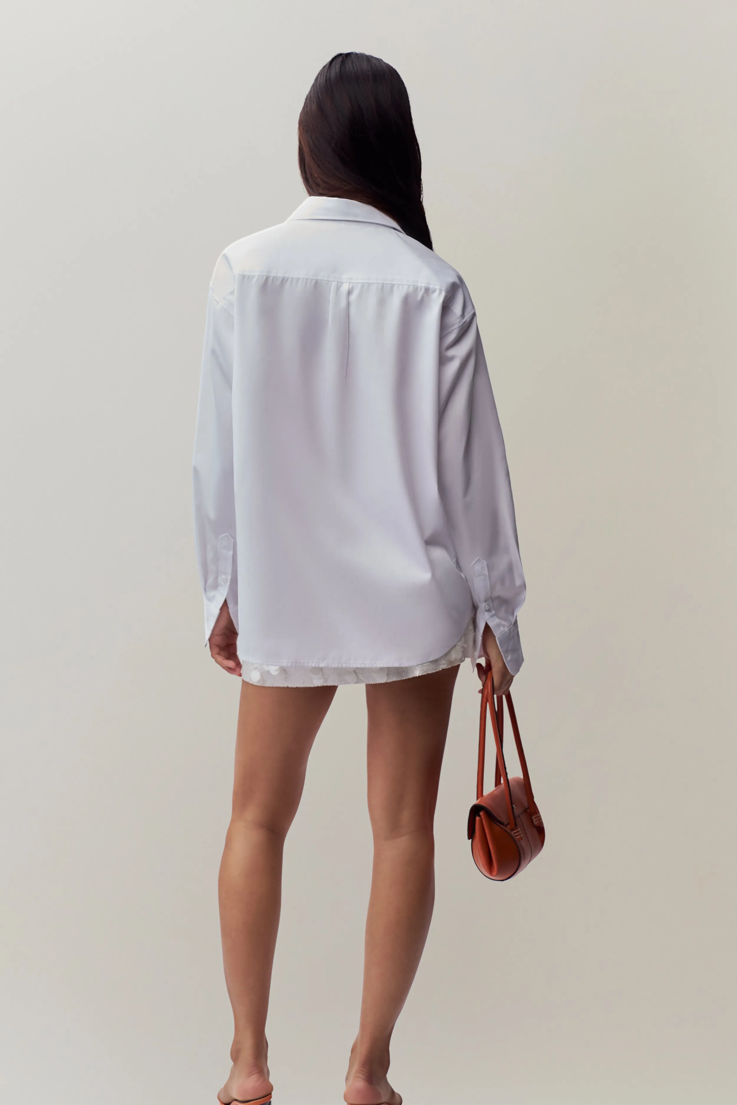 Oona Button Down Weighted Hem Trim