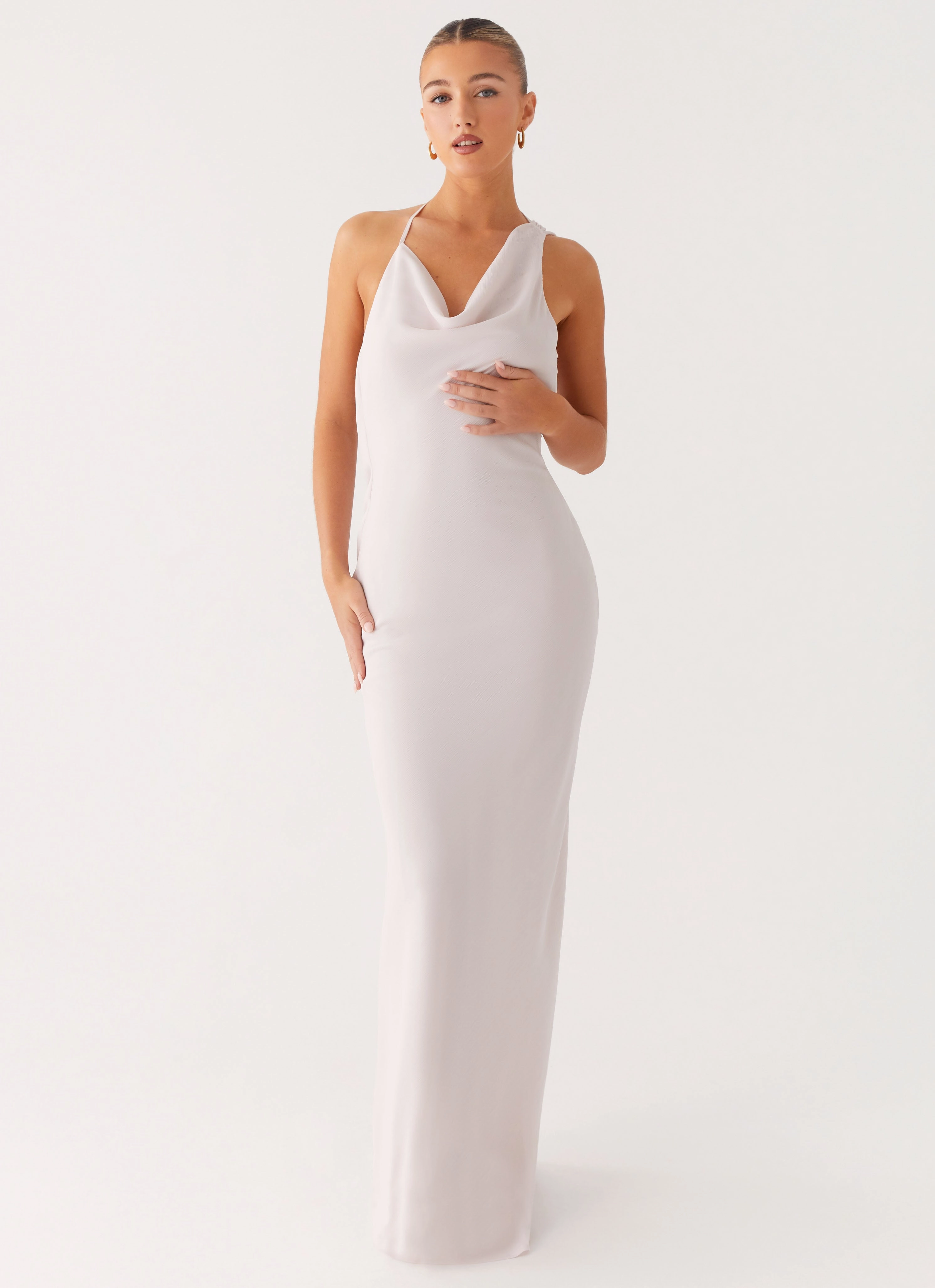 Relaxed Layer Light Wrap Opal Glow Maxi Dress - Off White