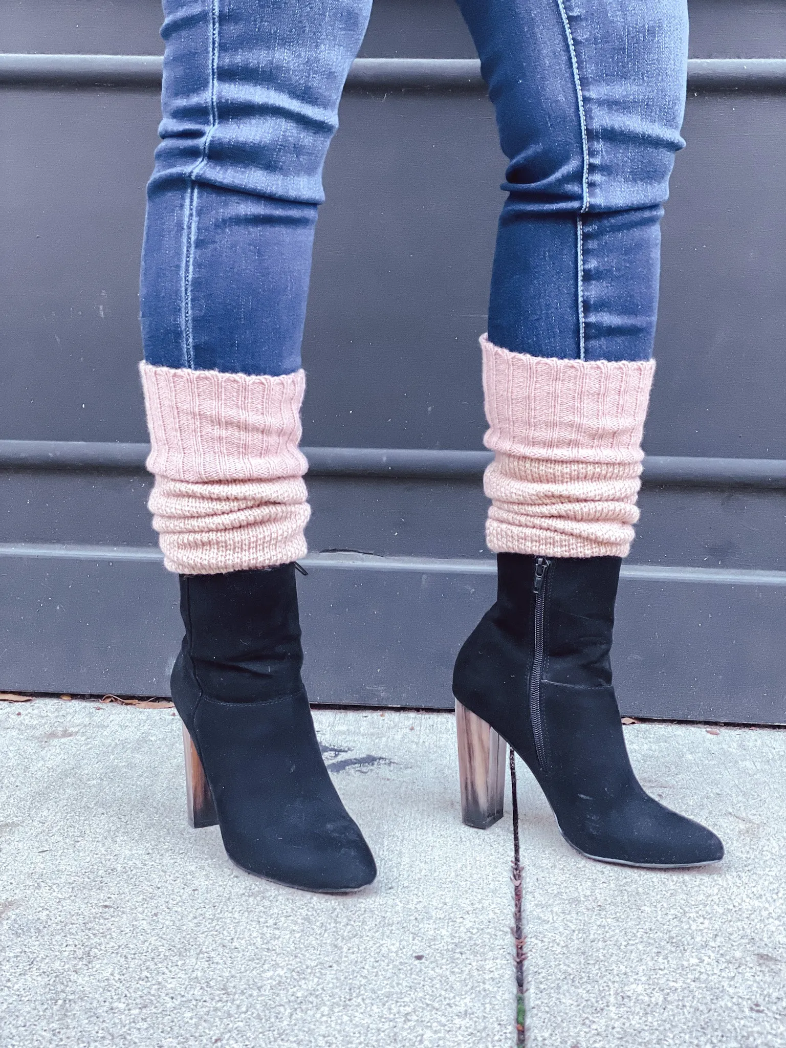 Open Work Two-Tone Lounge Socks