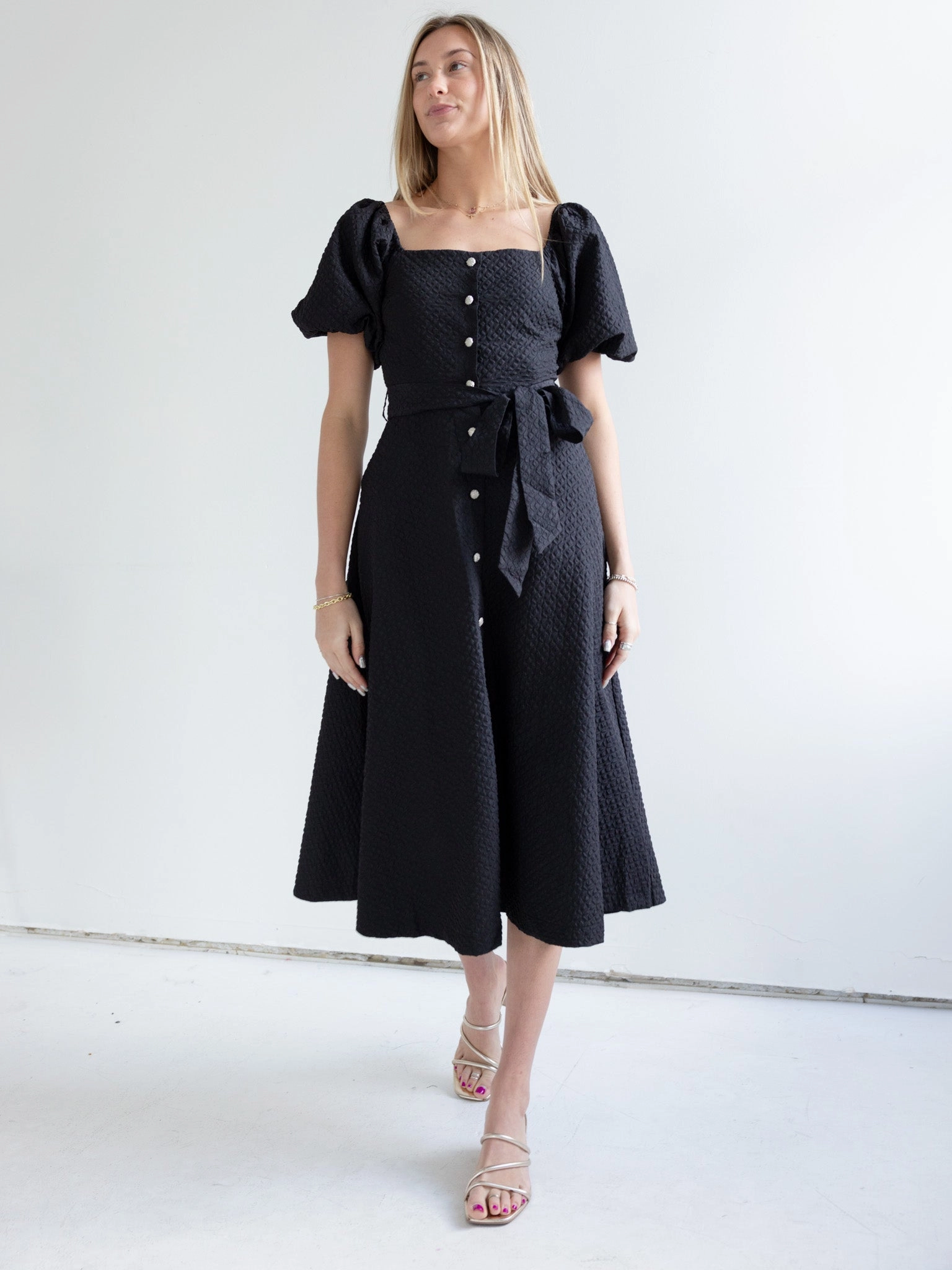Trendy Fit Neutral Base Camille Midi Dress