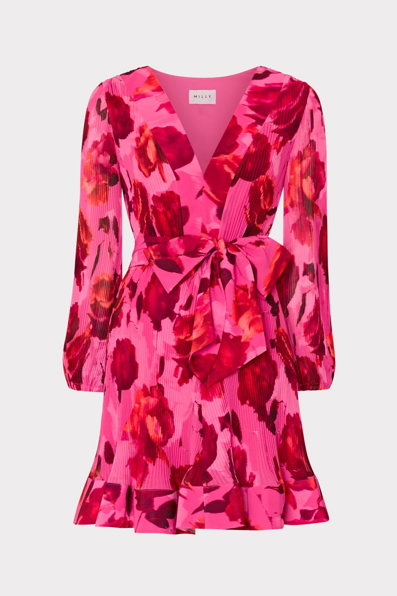 Liv Blurred Blossom Pleated Dress Calm Flow Smooth Tone