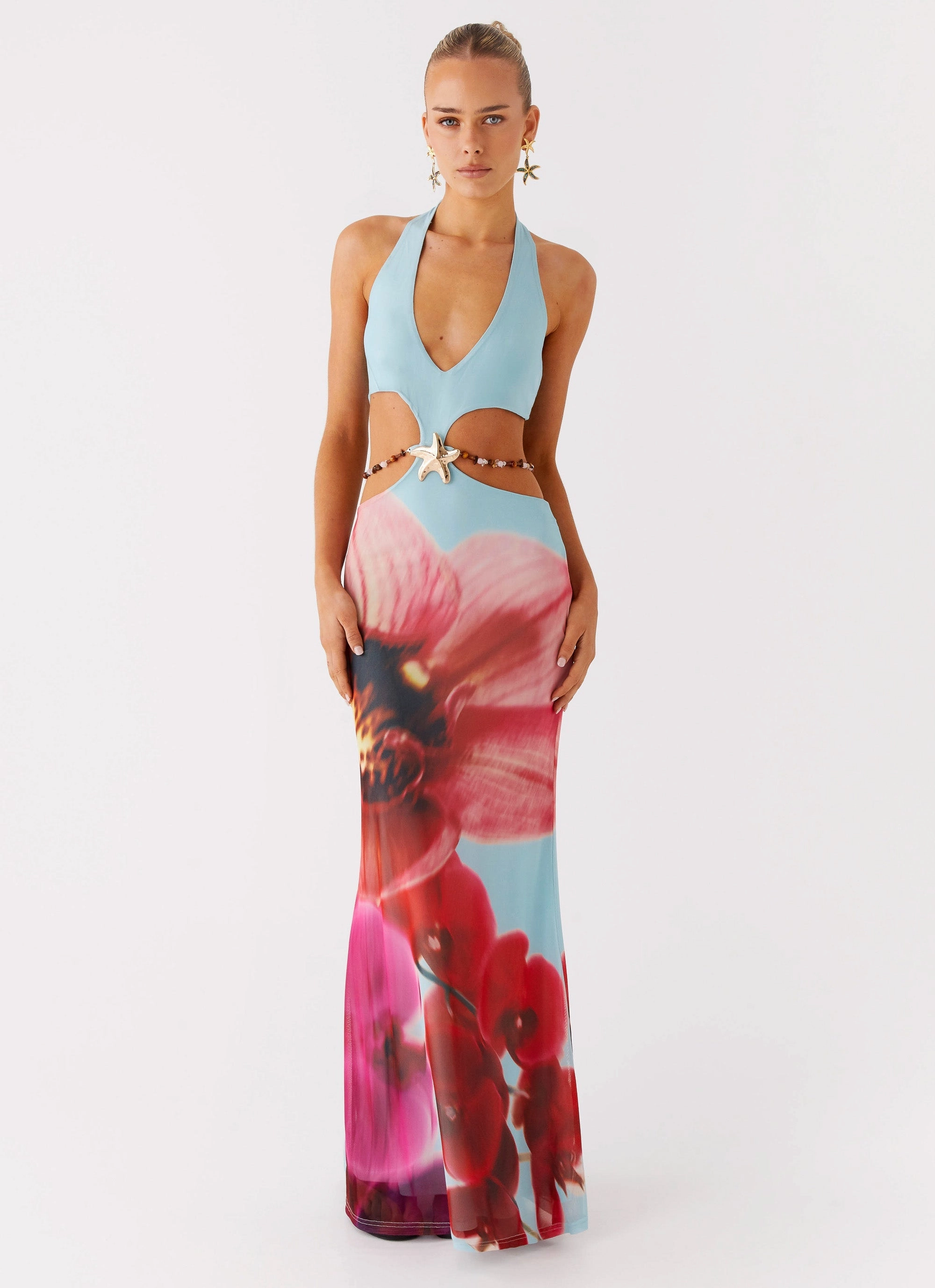 Time To Dance Maxi Dress - Turquoise Bloom Smart Wear Chic beachwear dress