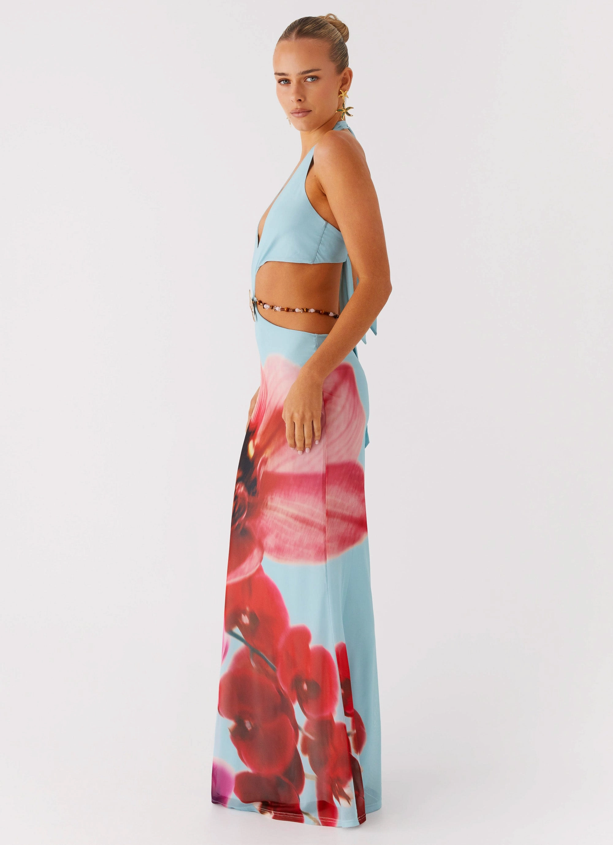 Time To Dance Maxi Dress - Turquoise Bloom Work-Ready Look