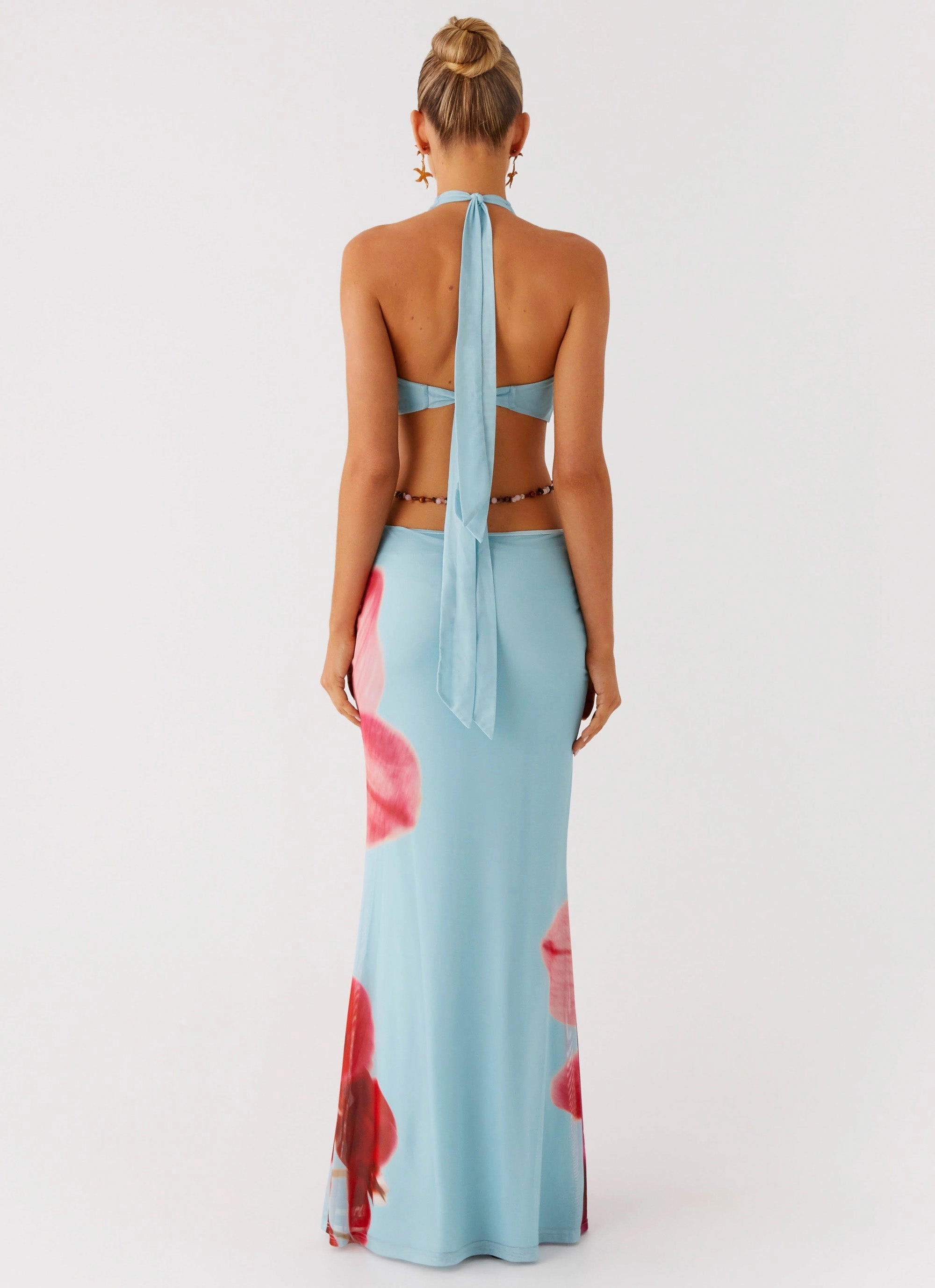 Time To Dance Maxi Dress - Turquoise Bloom Autumn Mood