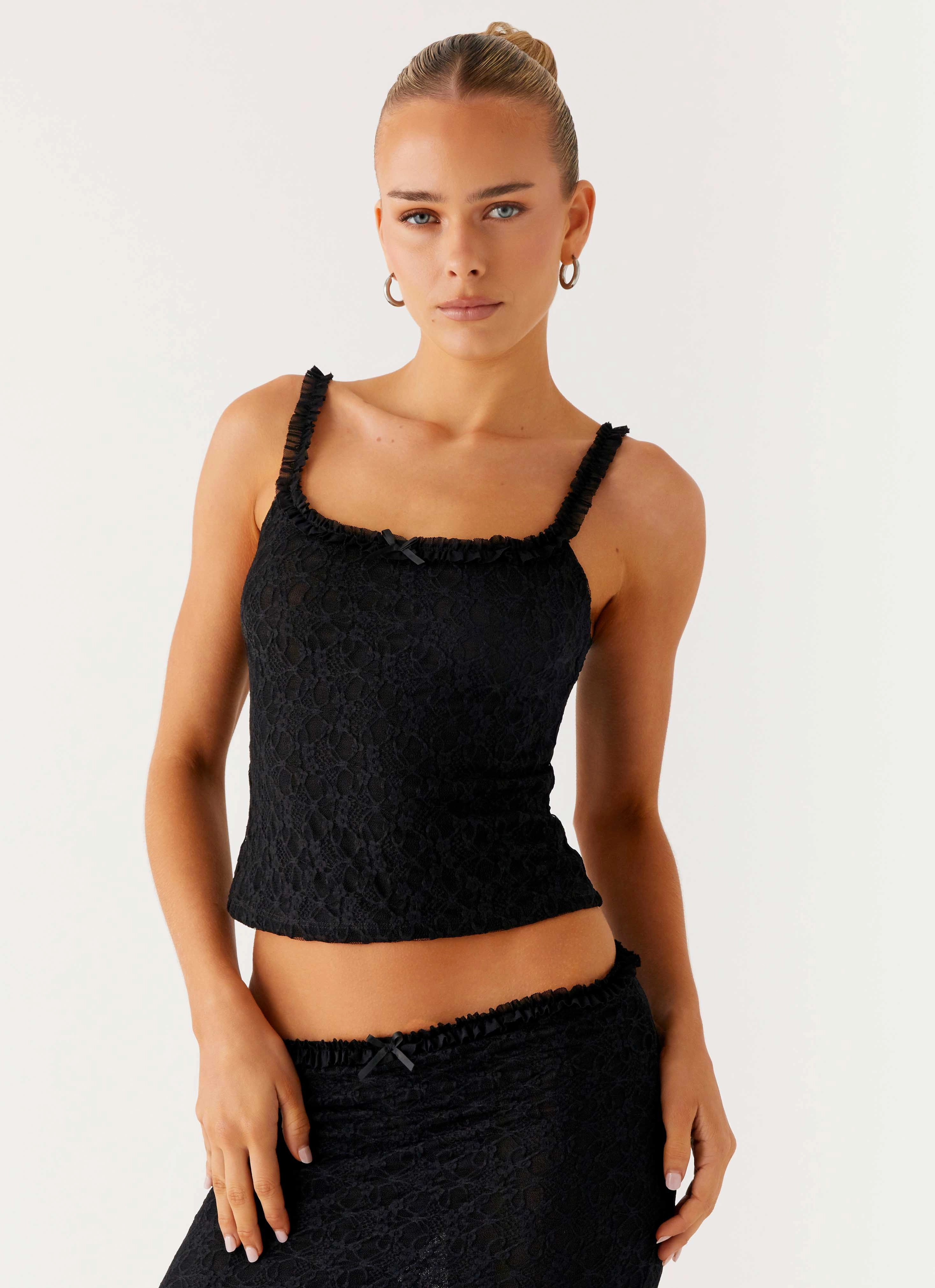 Ophira Cami Top - Black ZeroWasteProduction Minimalist Aesthetic
