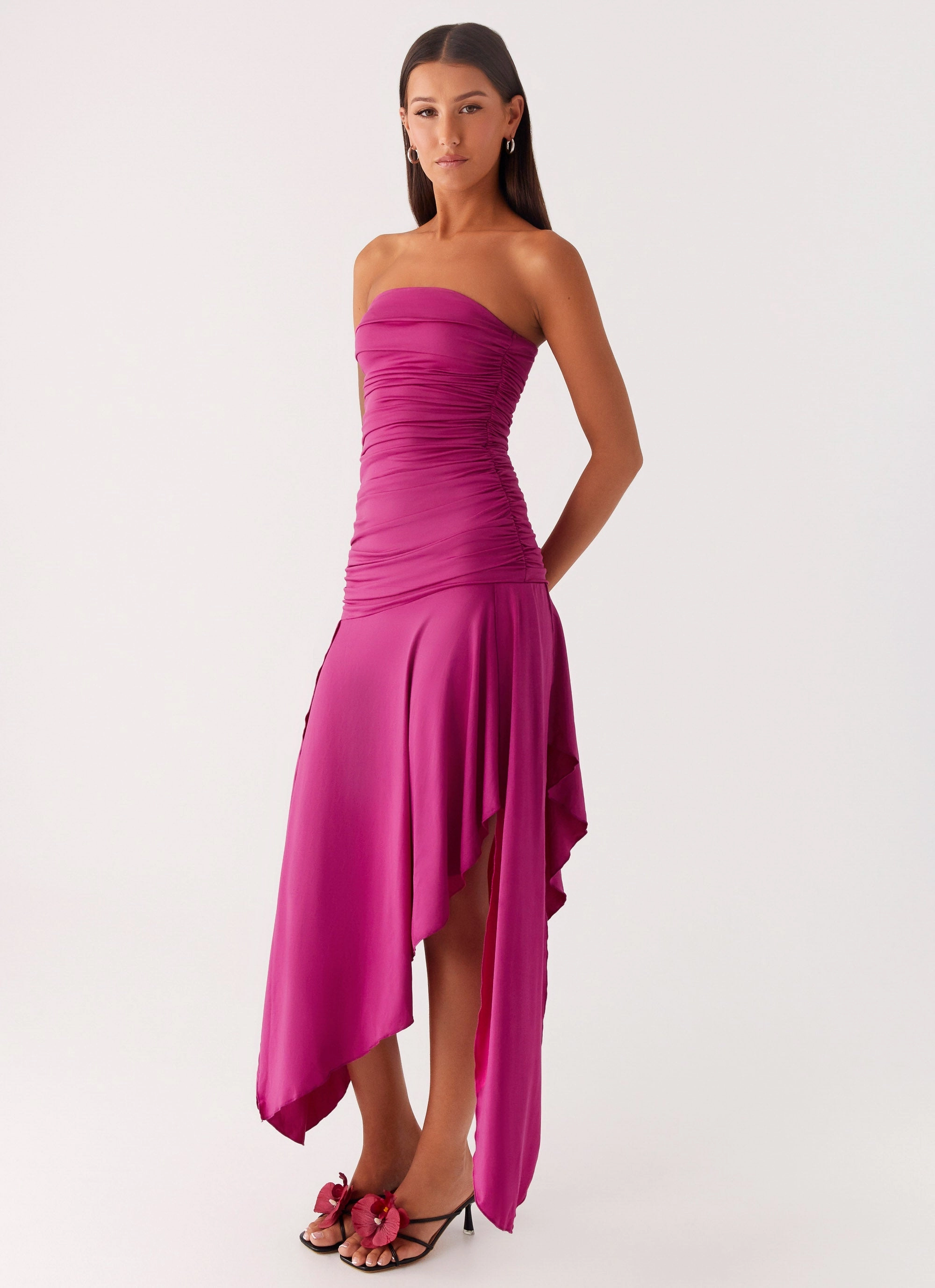 All-Day Fit Ora Strapless Maxi Dress - Fuchsia