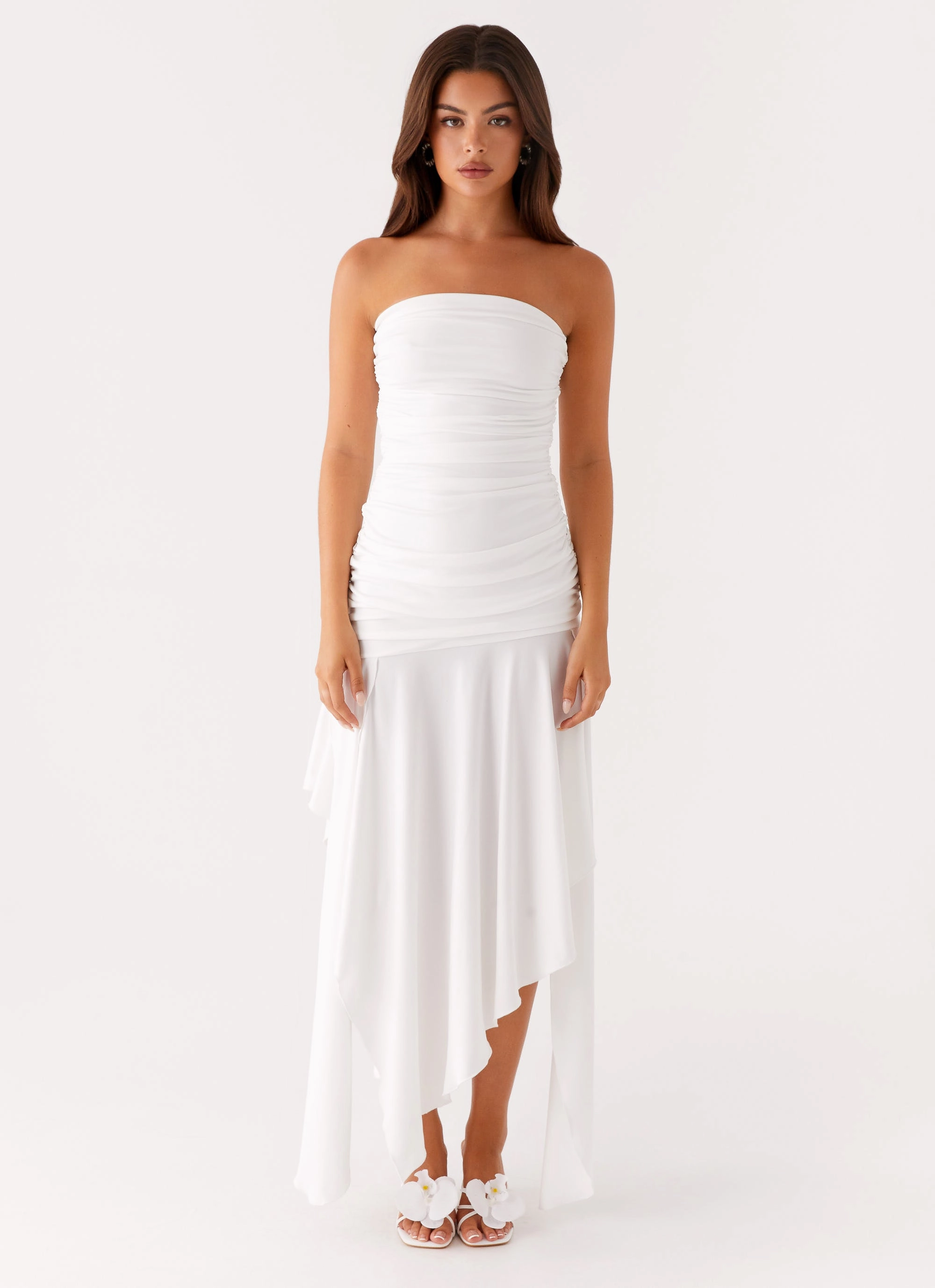 Chill Friendly Ora Strapless Maxi Dress - White