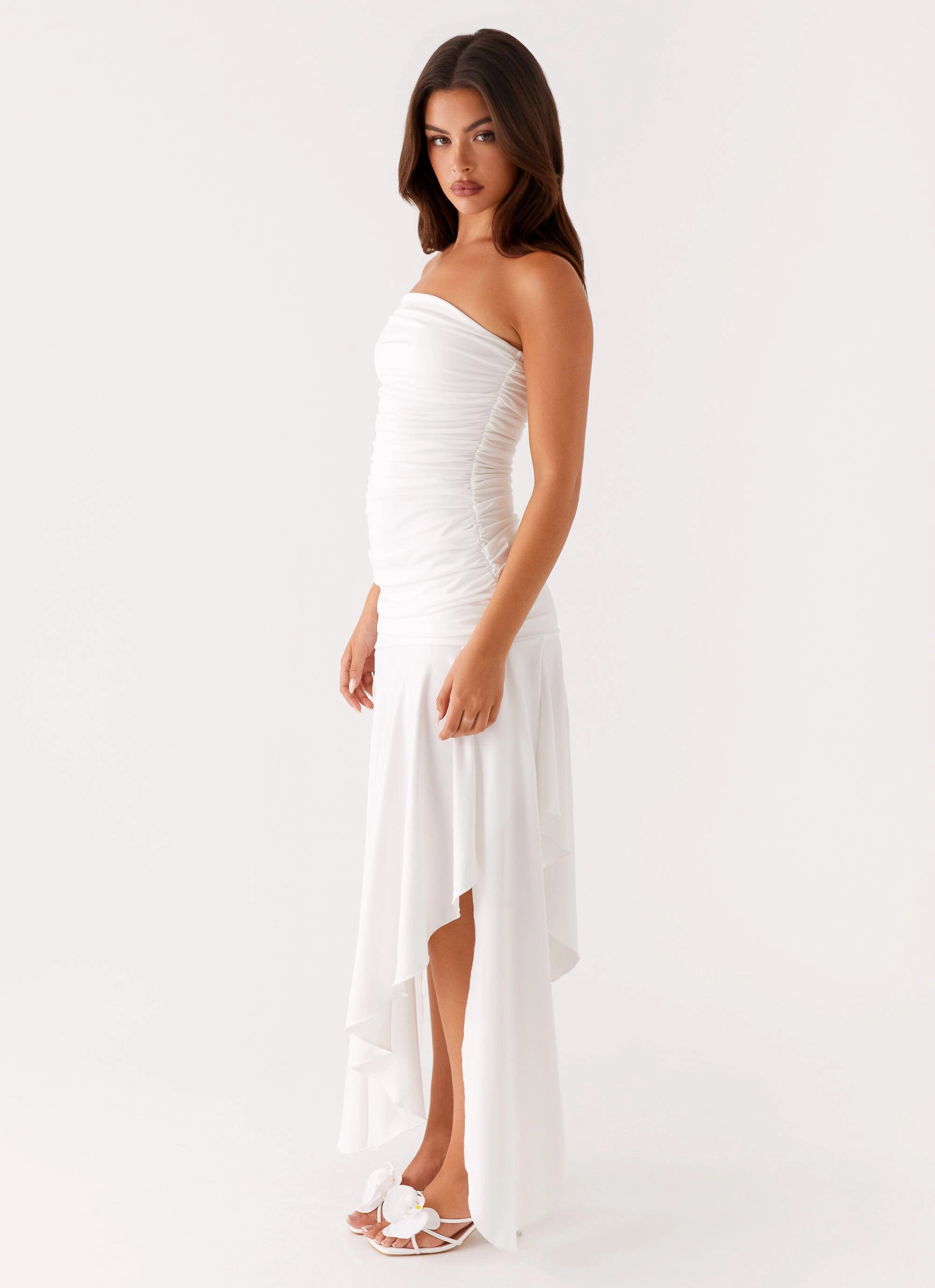 Match Quick SoftTouchTexture Ora Strapless Maxi Dress - White