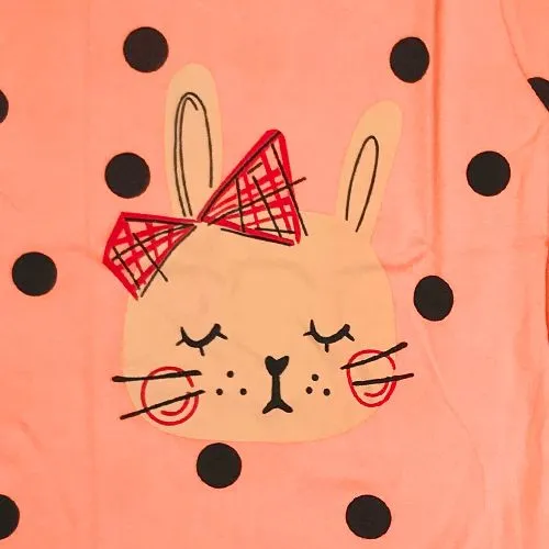 Orange Cat Polka Dot Pajama Set 2 Pc