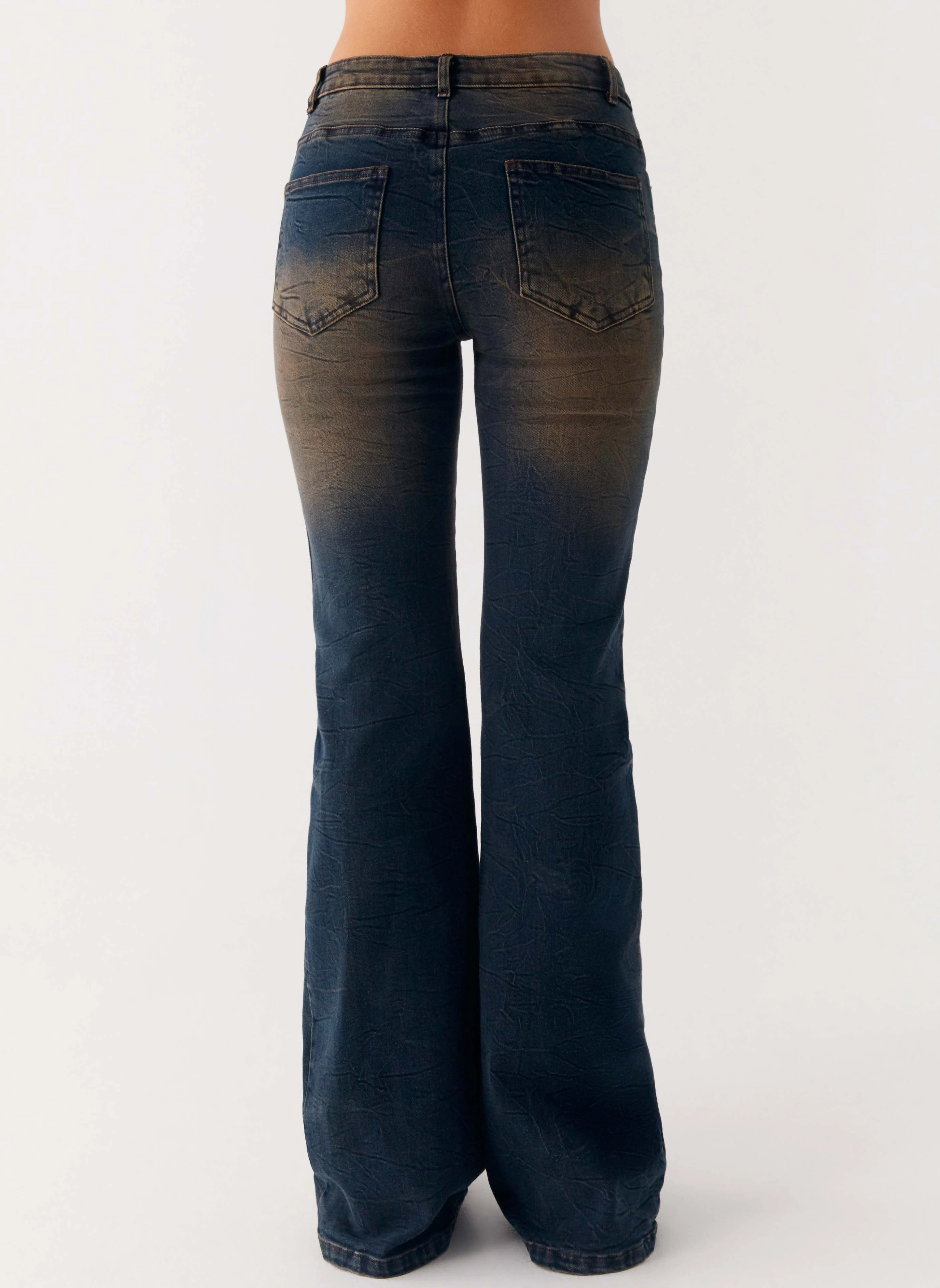 Oregon Flared Jeans - Dirty Black Wash Teen Outfit Night Out Party Look Subtle Palette