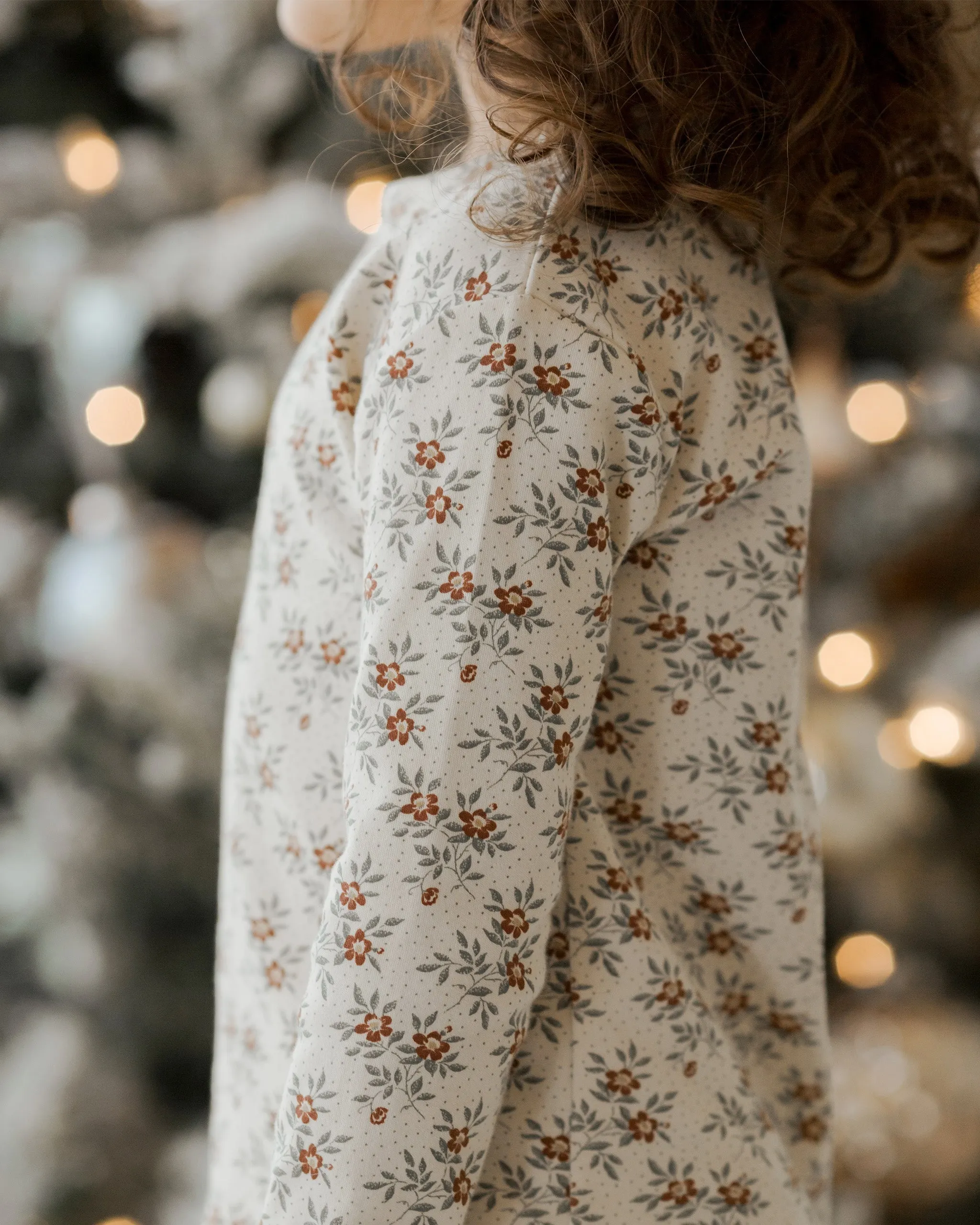 Organic LS PJ Set| Holiday Floral