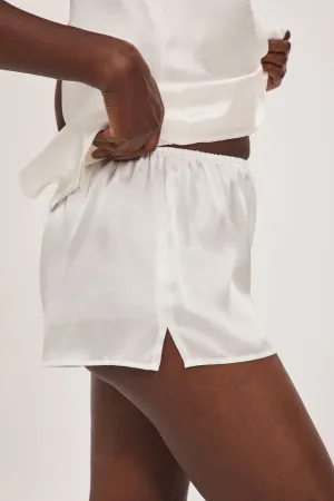 Organic Peace Silk Shorts in Ivory