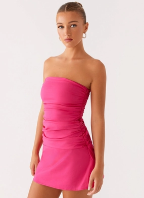 Terra Gathered Mini Dress - Fuchsia Soft Outfit Water Resistant