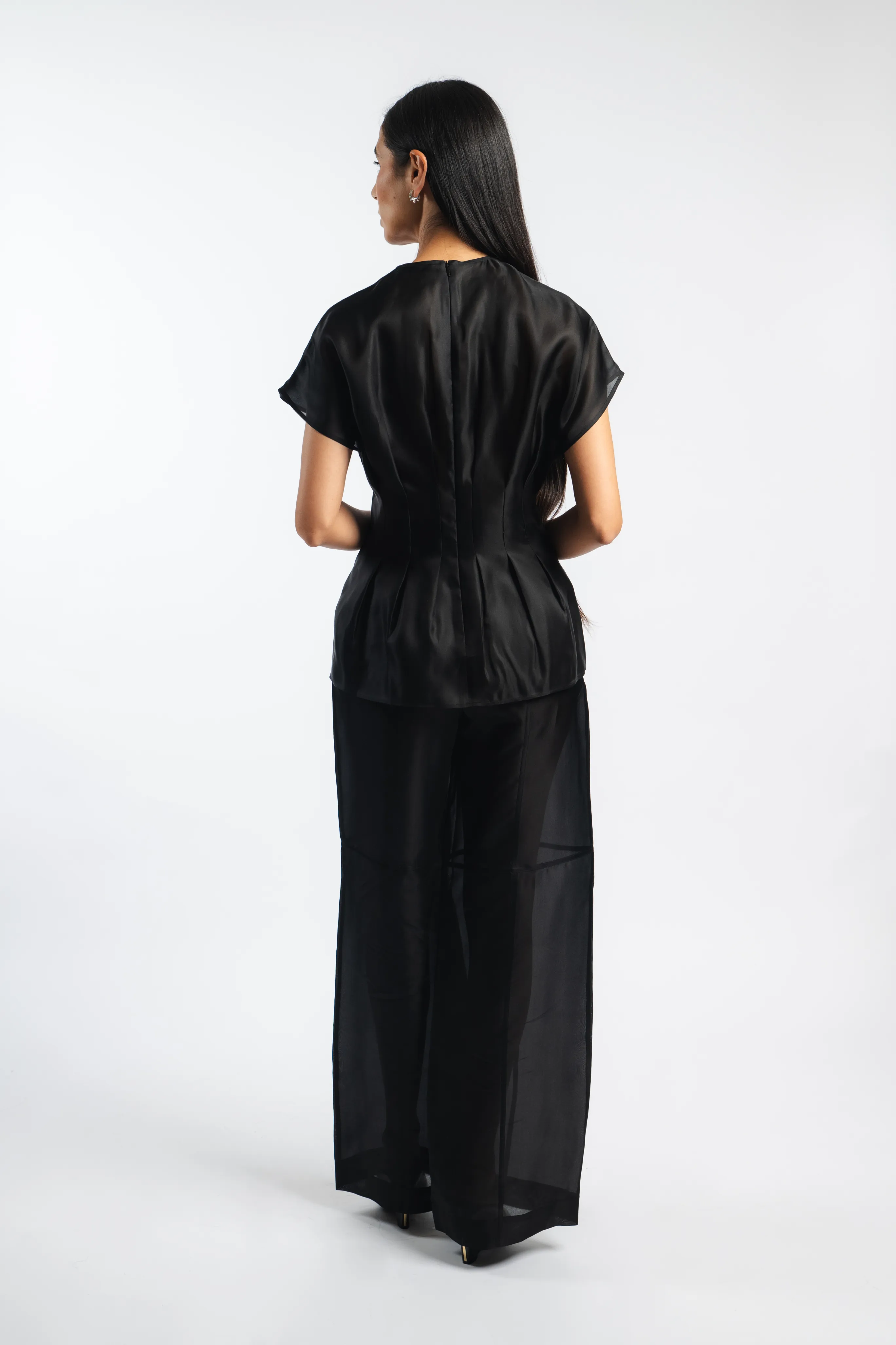 Organza Silk Parachute Trousers Flexible Gusset