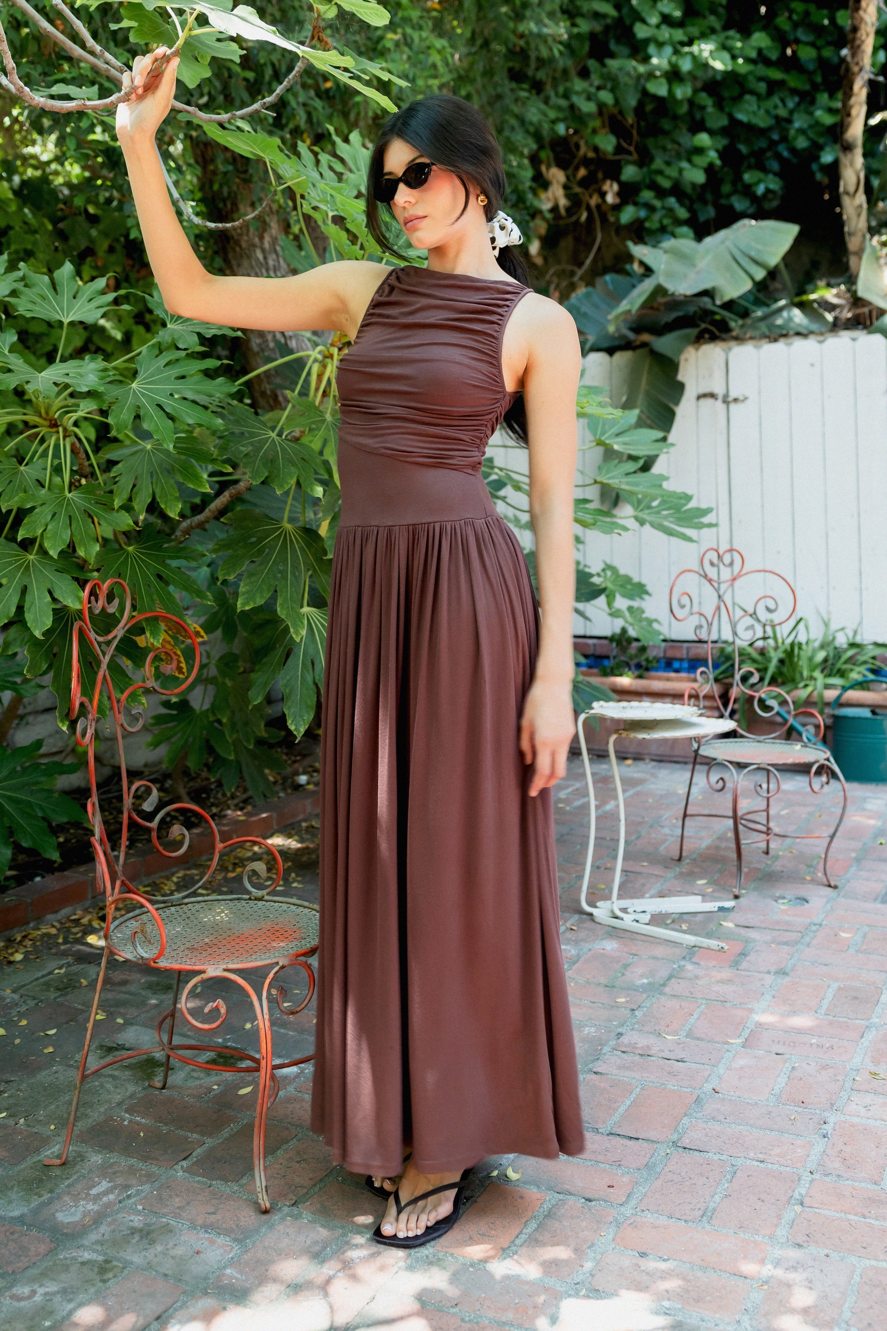 Goddess Maxi Dress Subtle Detail Lounge Base
