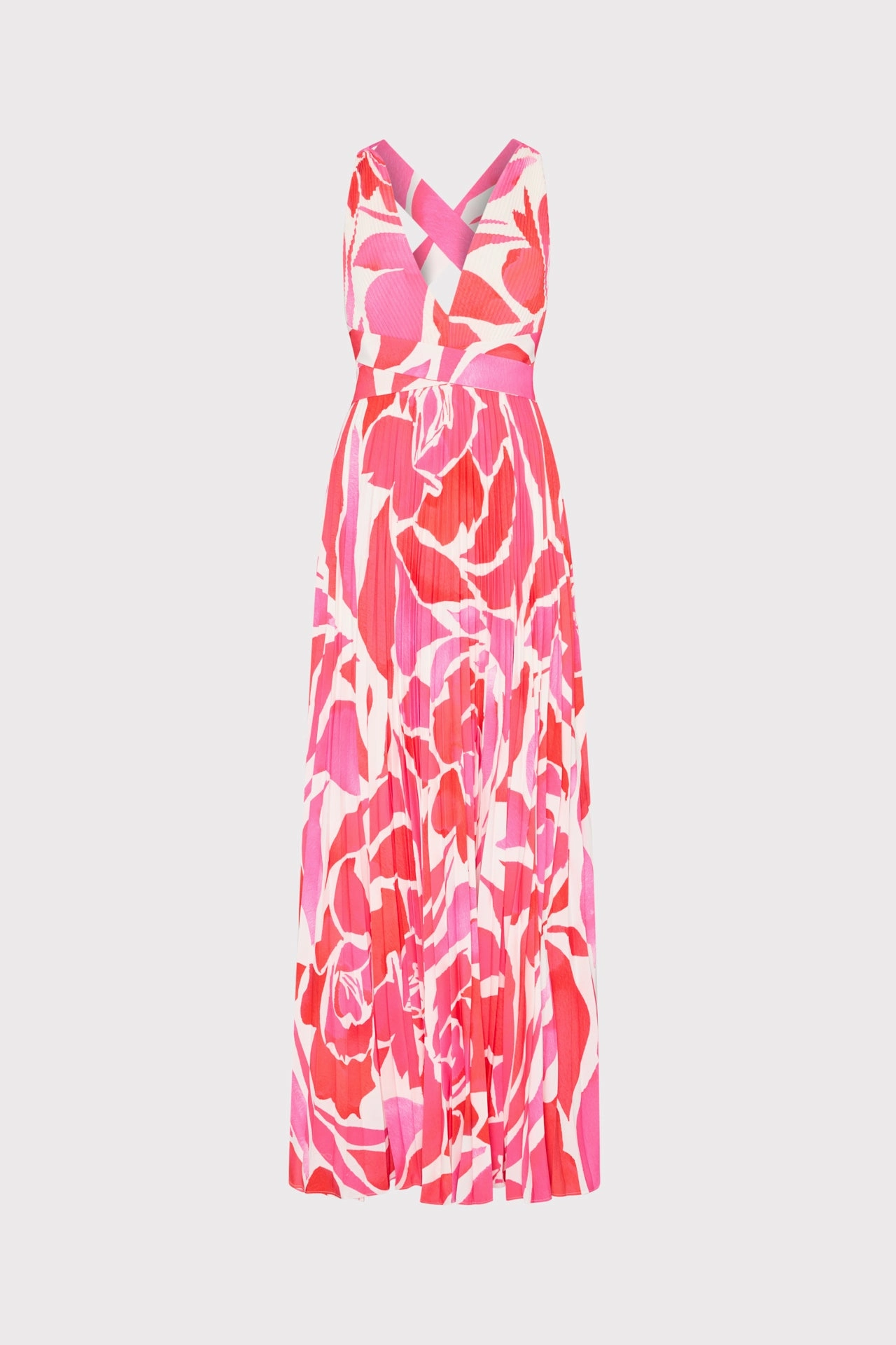 Sharp Finish Classic Waistband Oria Dream Rose Pleated Dress