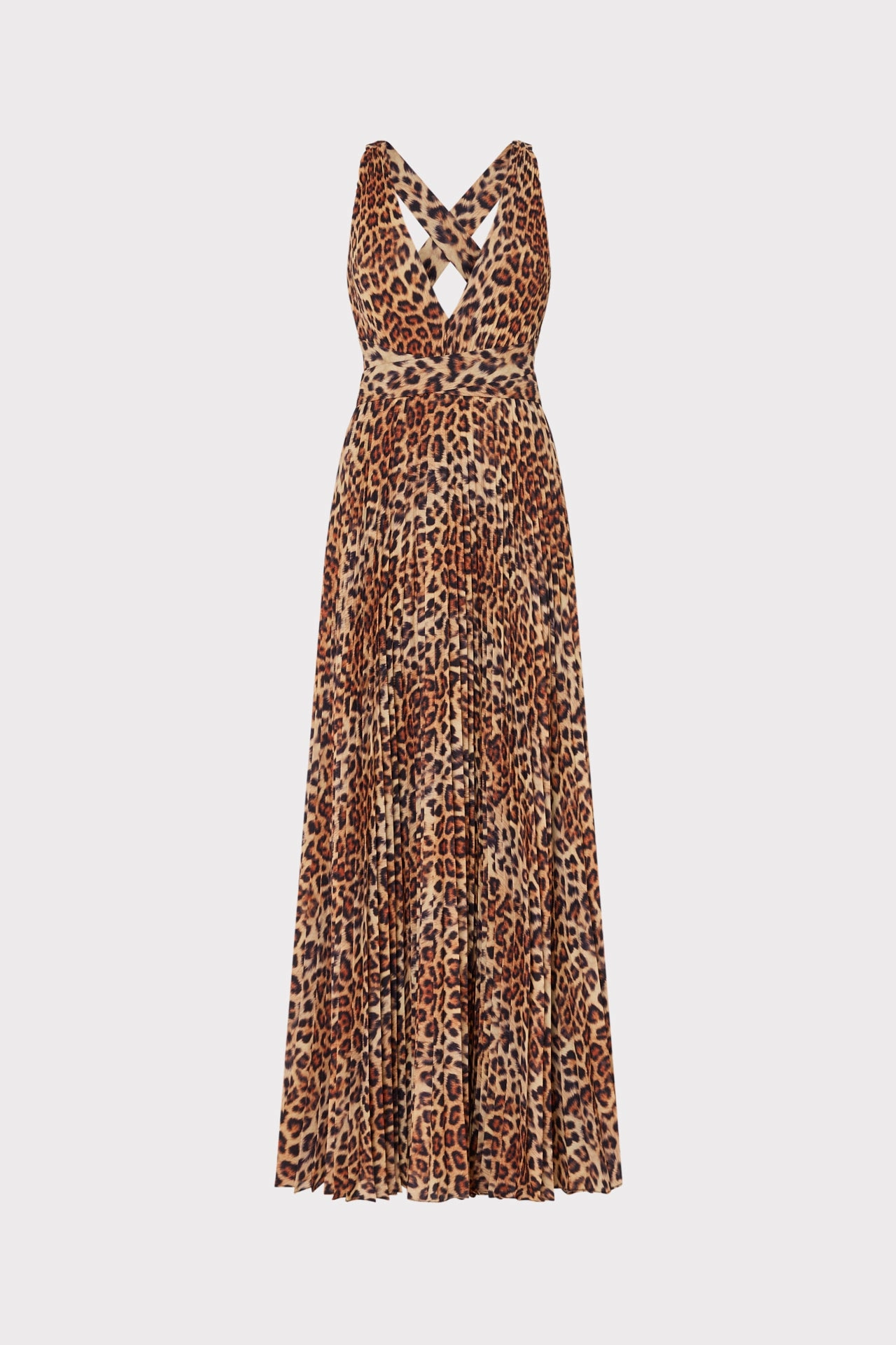 Spring Vibe Soft color Oria Leopard Print Pleated Dress