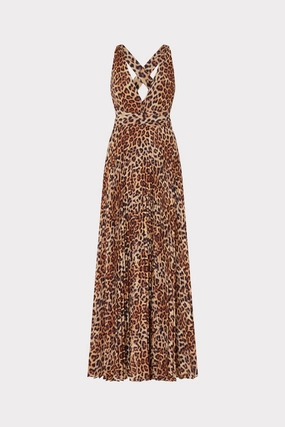 Fashion Mix Soft And Comfortable Oria Leopard Print Pleated Dress