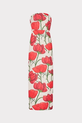 Gloss Finish spring fresh Orion Red Peonia Jacquard Dress