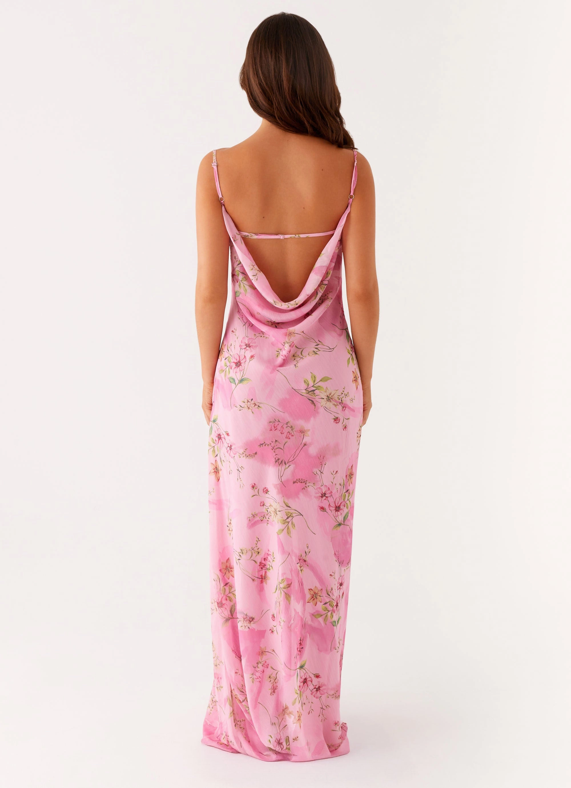 Orlando Maxi Dress - Pink Floral Print Subtle Charm