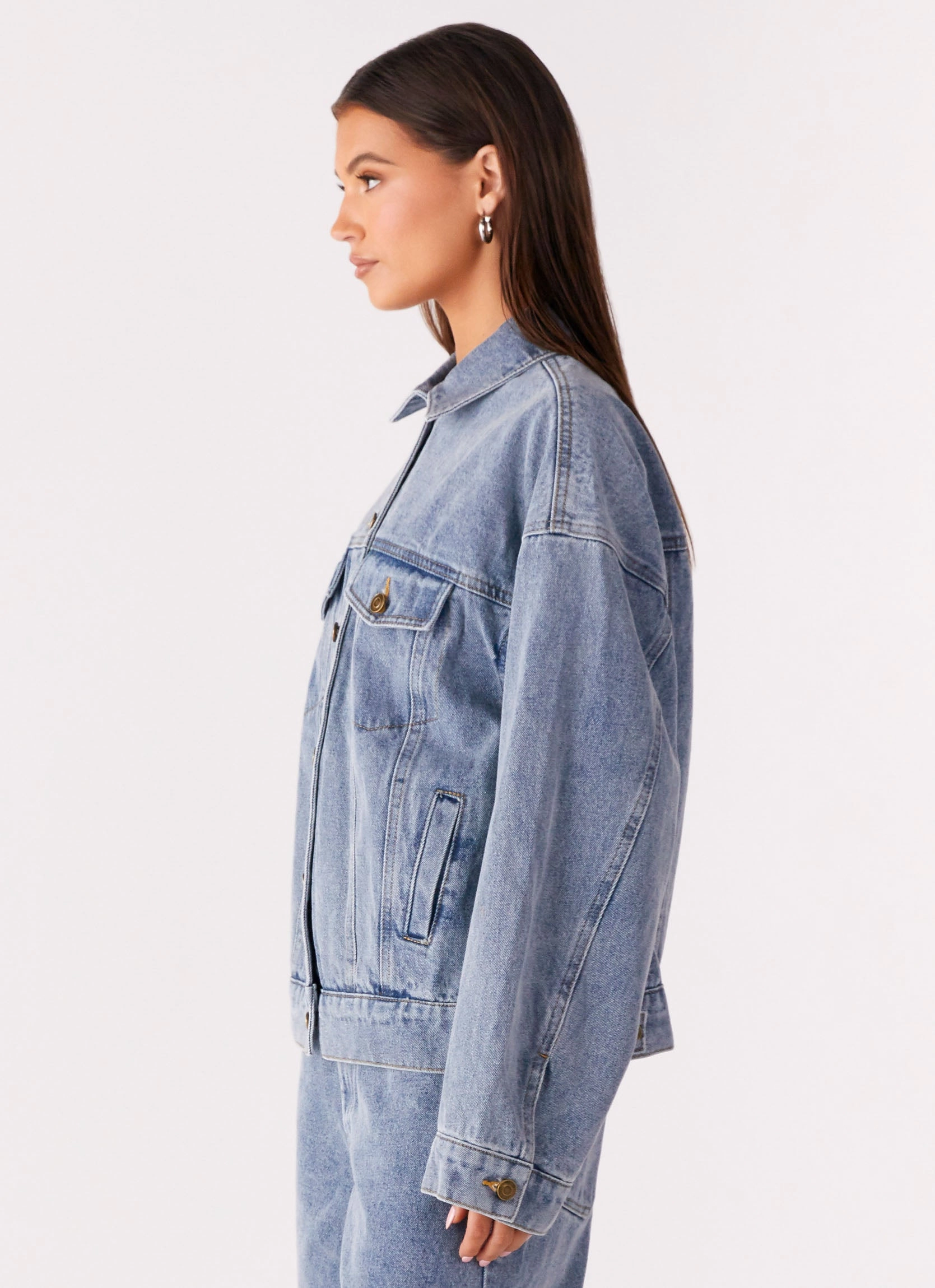 suitable for trade shows Orleans Oversized Denim Jacket - Blue