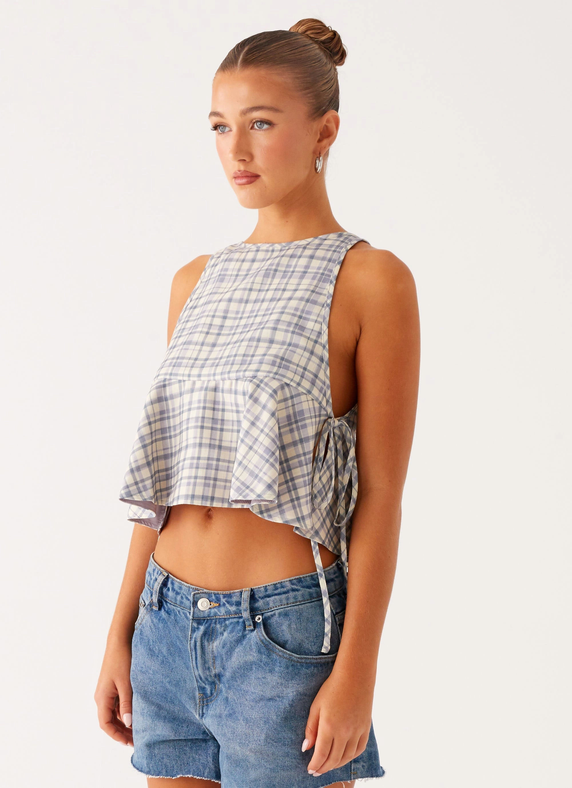 Stylish T-shirt Osborne Halter Top - Check